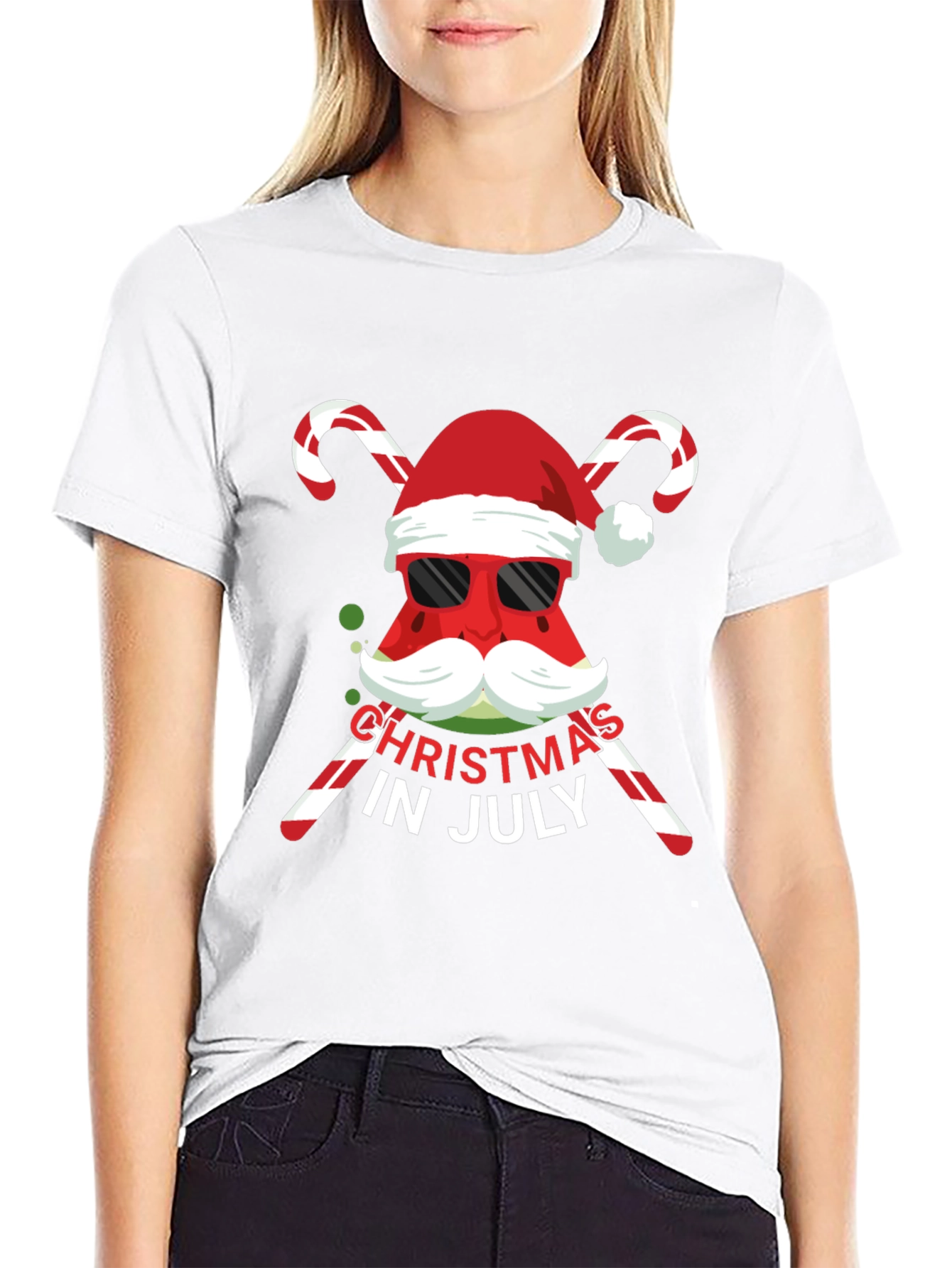 Christmas in July Watermelon Santa T-Shirt