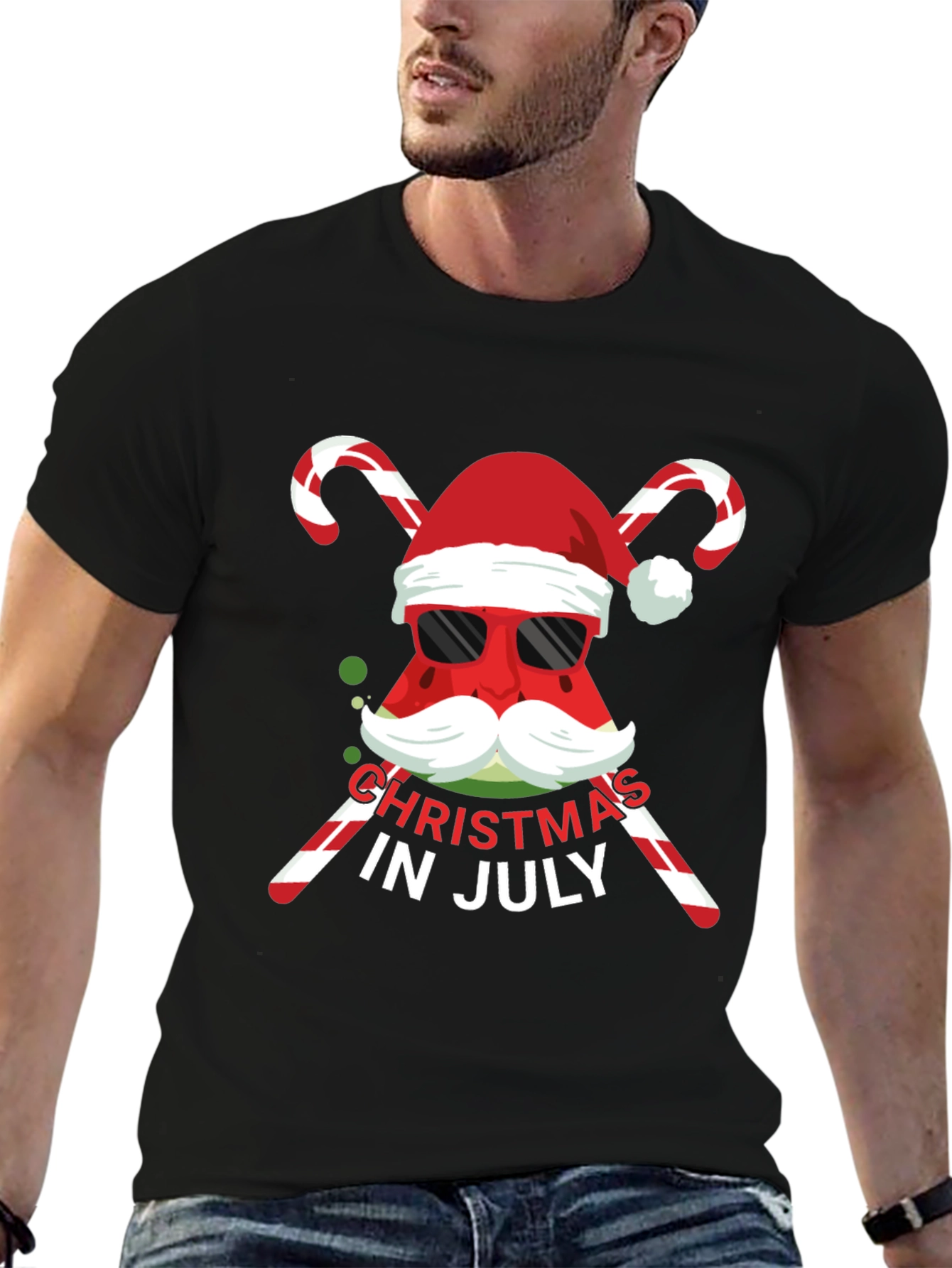 Christmas in July Watermelon Santa T-Shirt