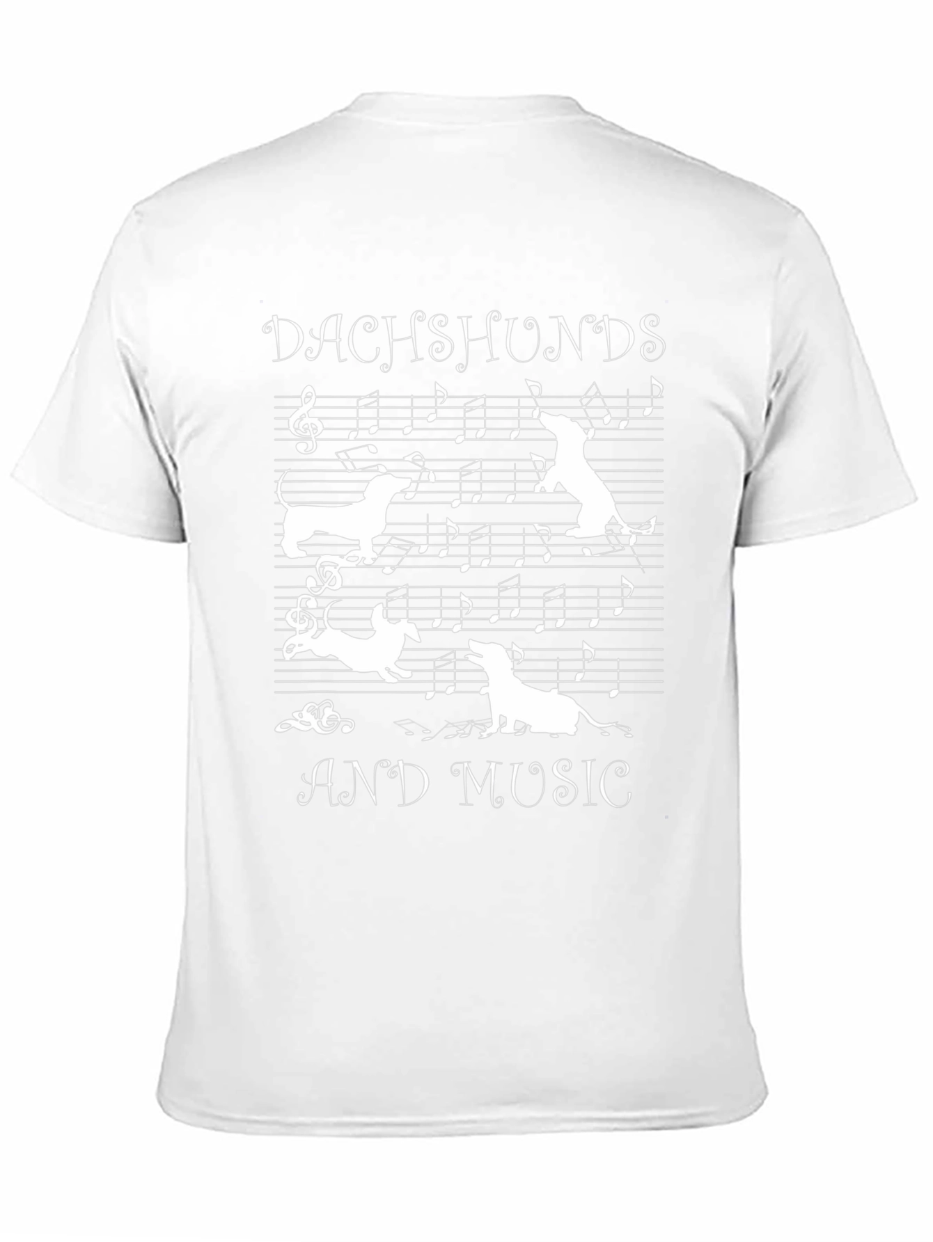 Dachshunds and Music Graphic Tee - Black