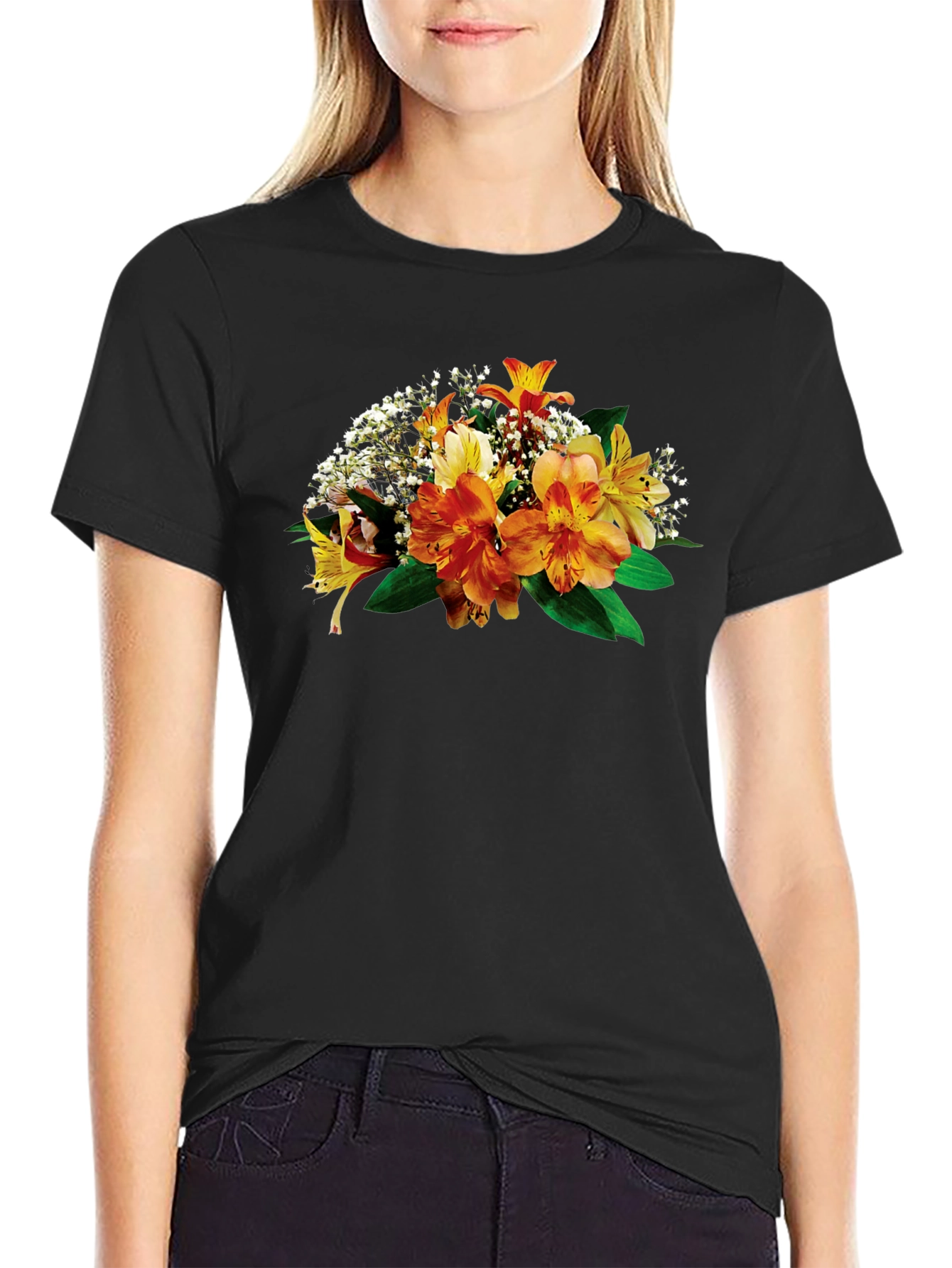 Floral Print Crew Neck T-Shirt