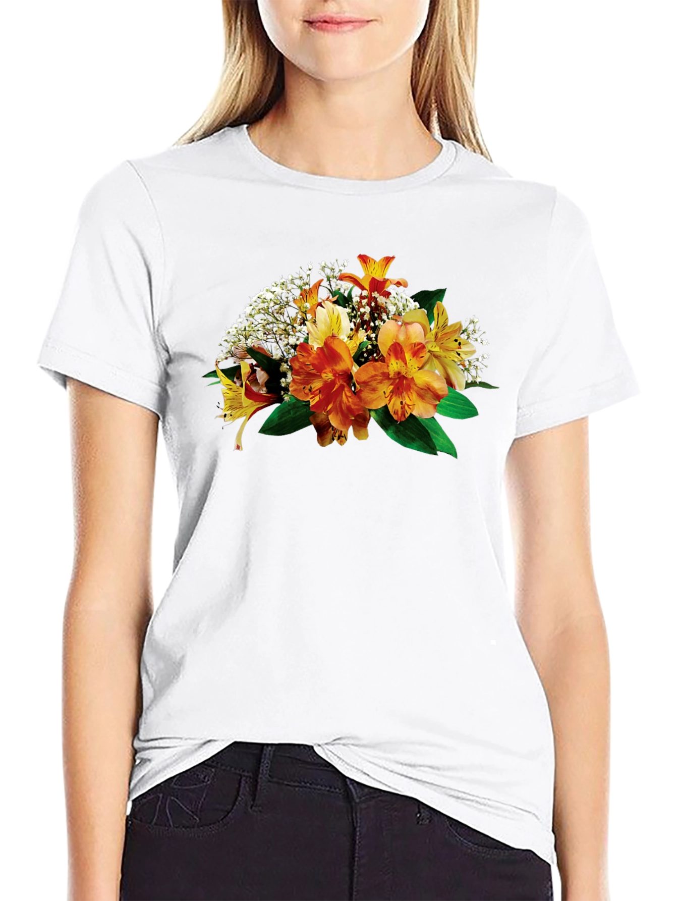 Floral Print Crew Neck T-Shirt
