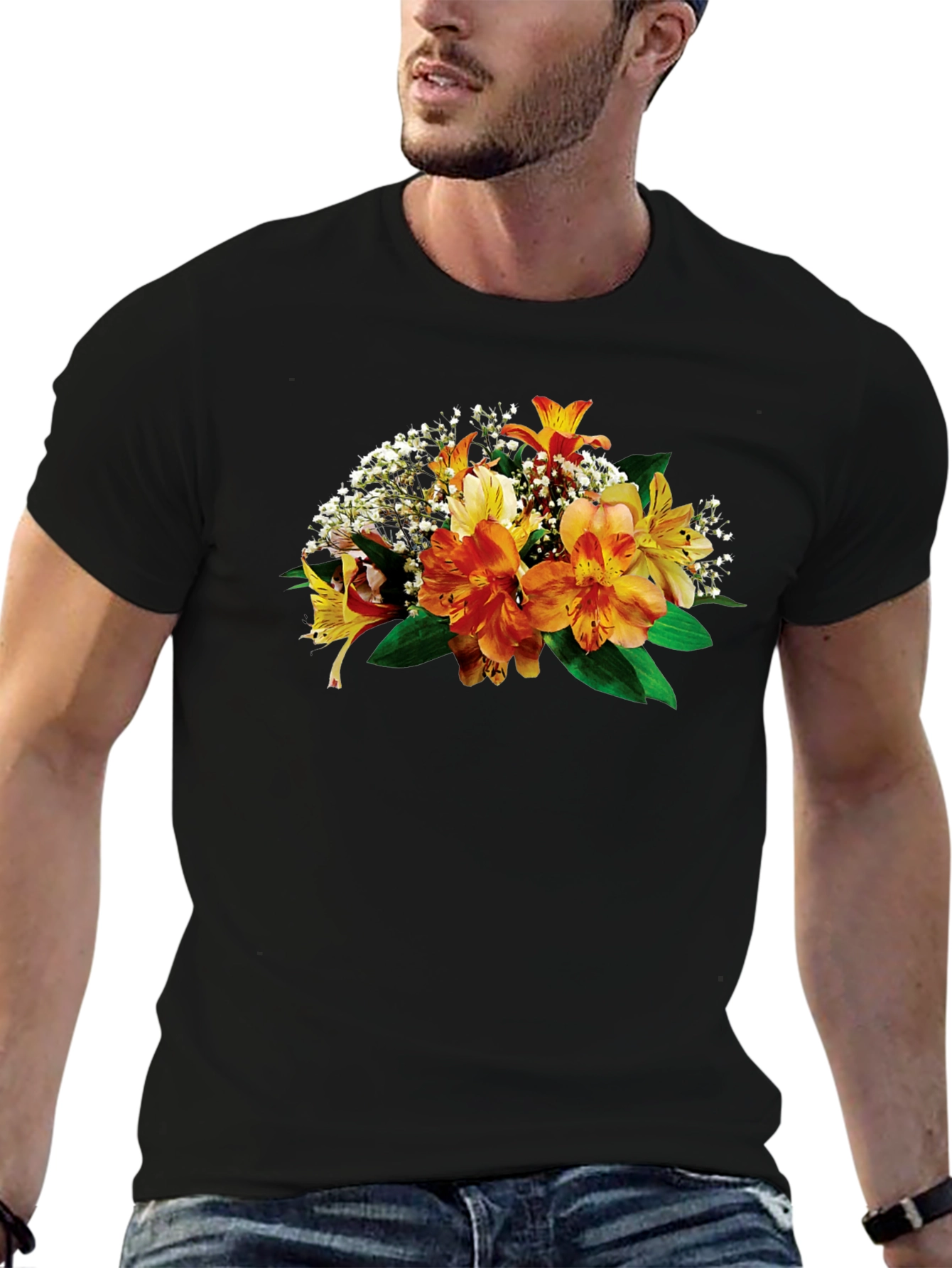 Floral Print Crew Neck T-Shirt