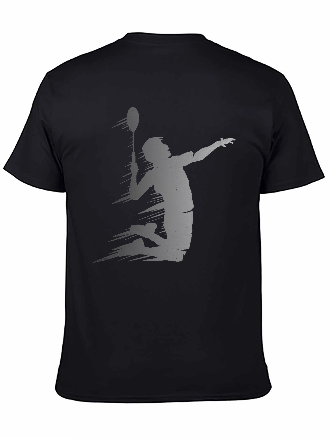 Badminton Player Graphic Tee - Stylish Black T-Shirt