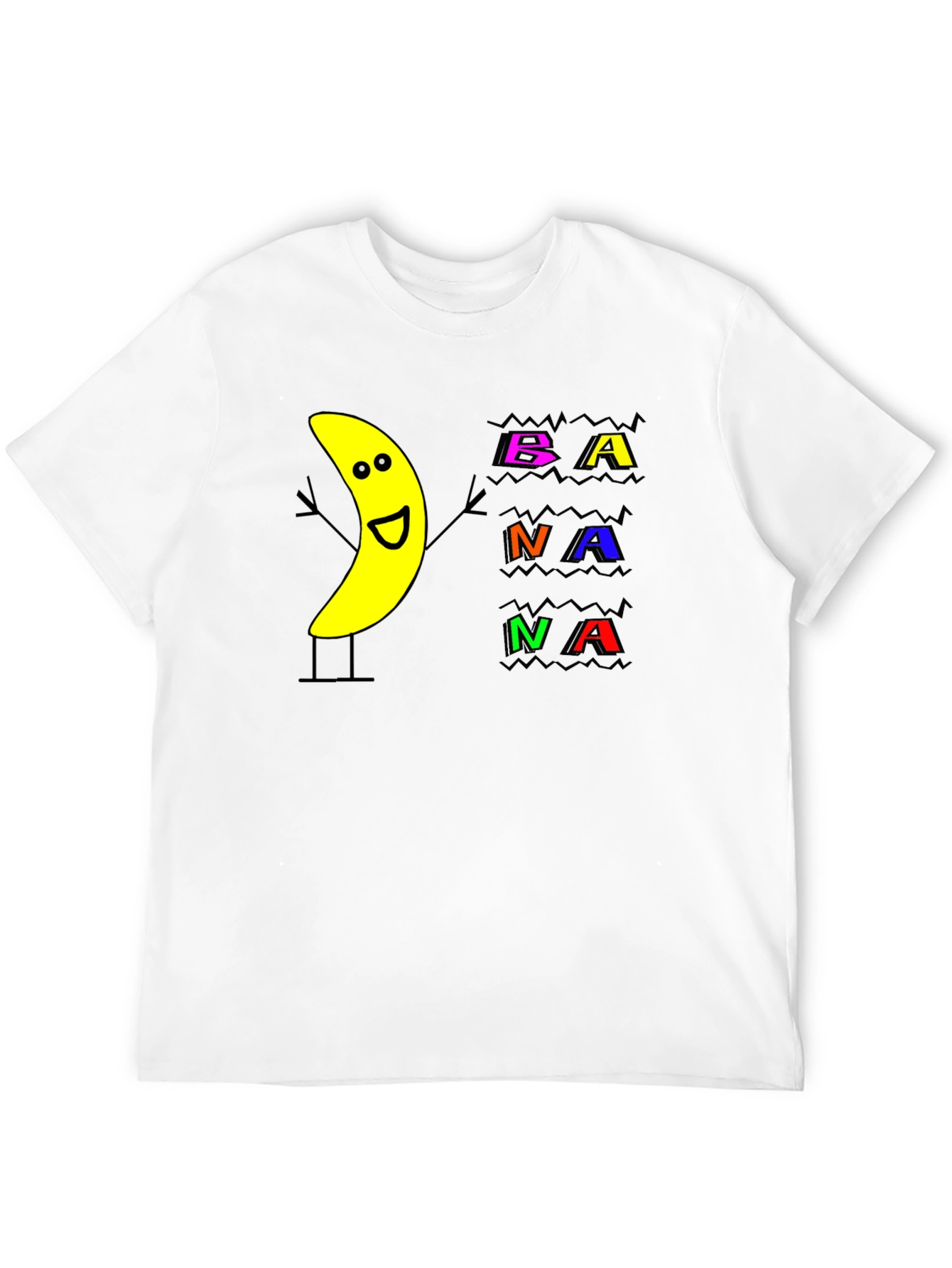 Funny Banana Graphic Print Black T-Shirt