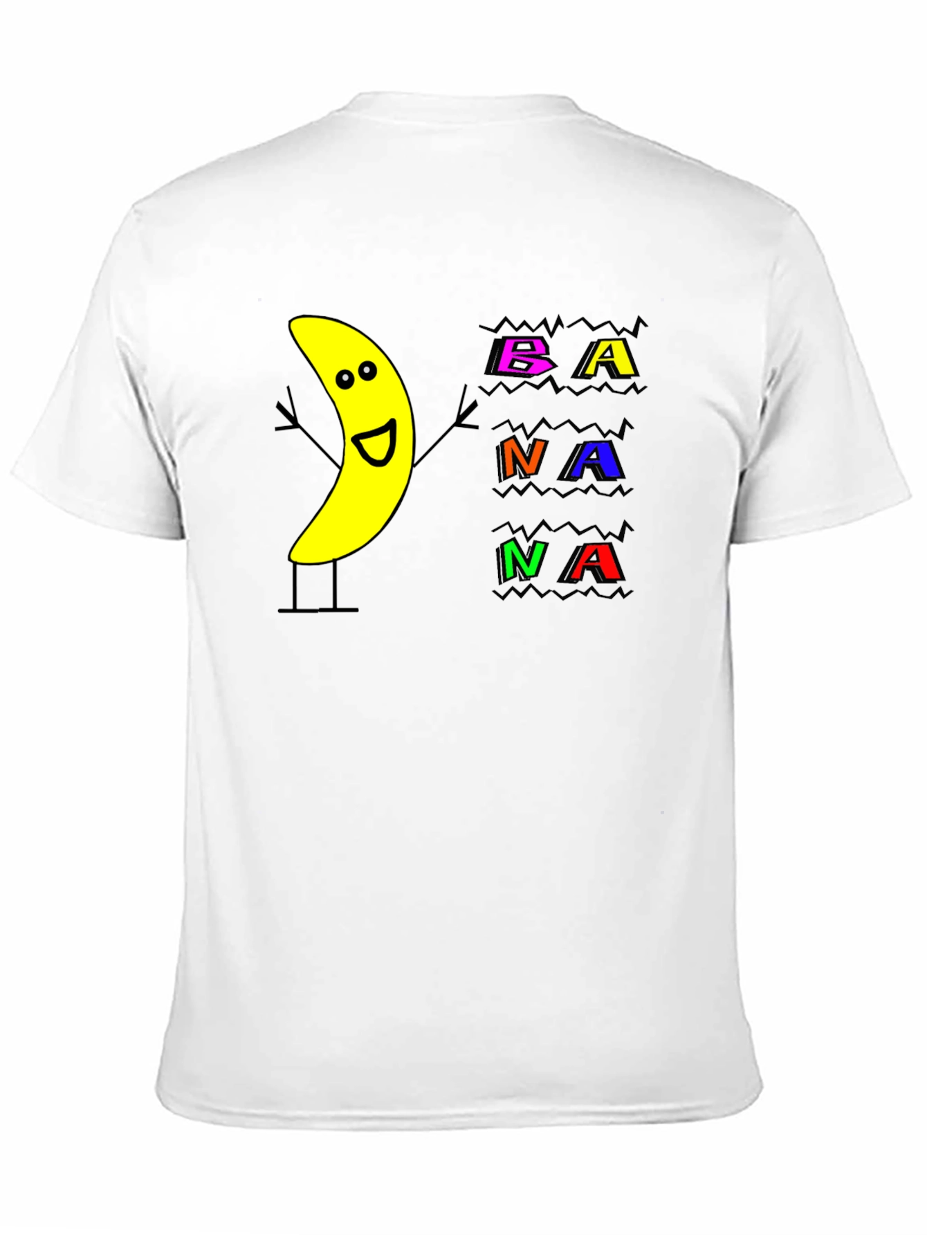 Funny Banana Graphic Print Black T-Shirt