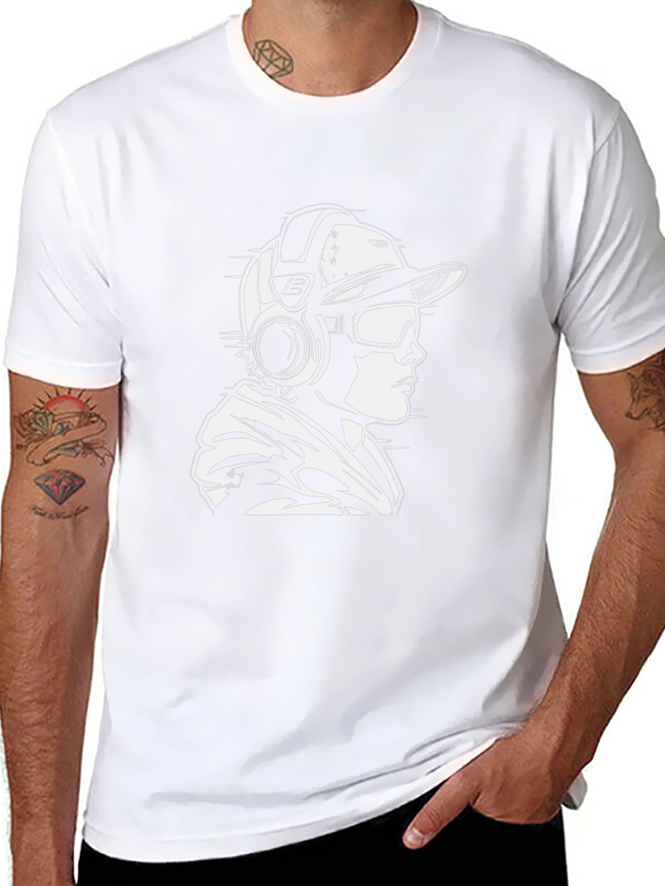 Cool Graphic Tee - DJ with Headphones Design