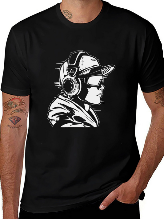 Cool Graphic Tee - DJ with Headphones Design