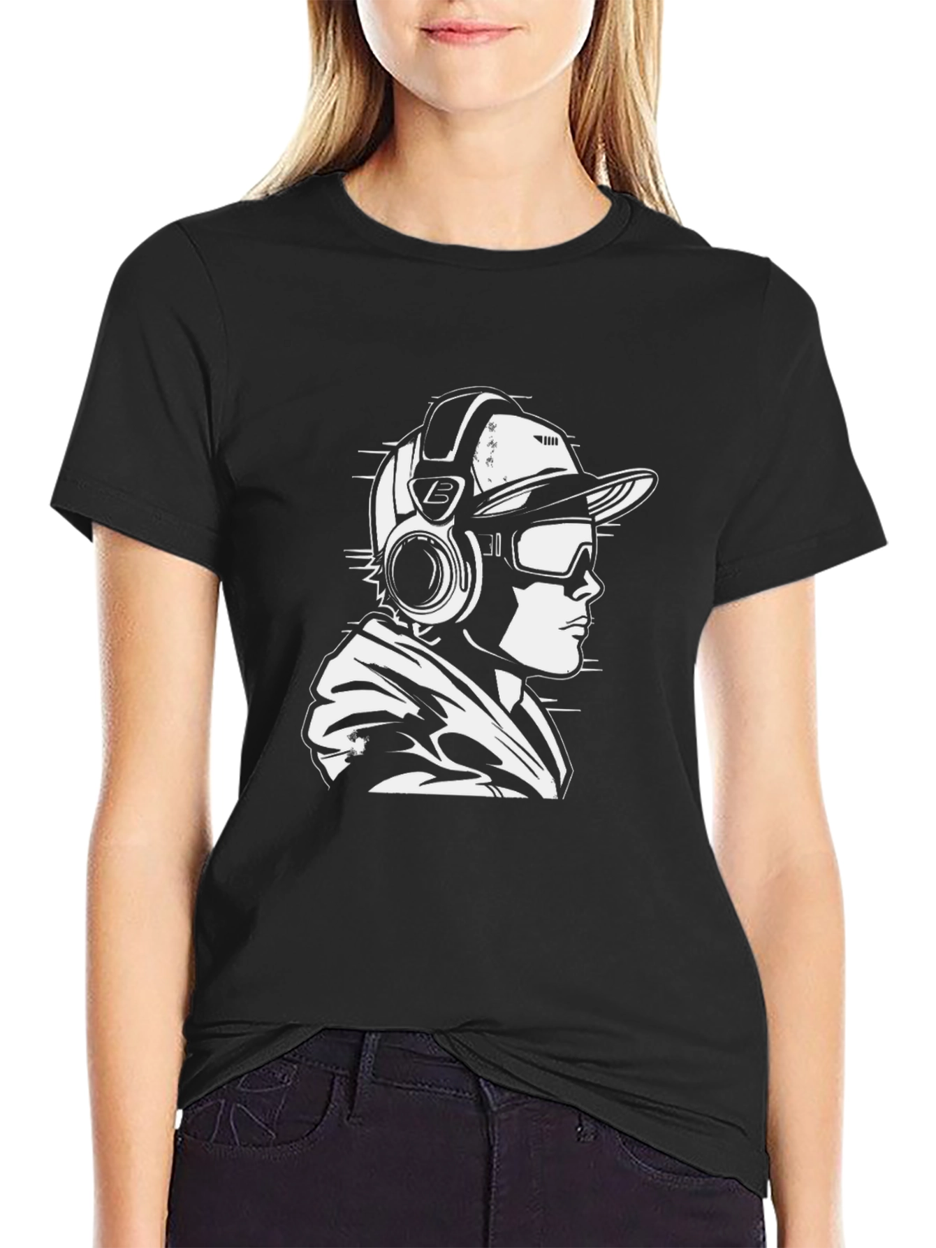 Cool Graphic Tee - DJ with Headphones Design