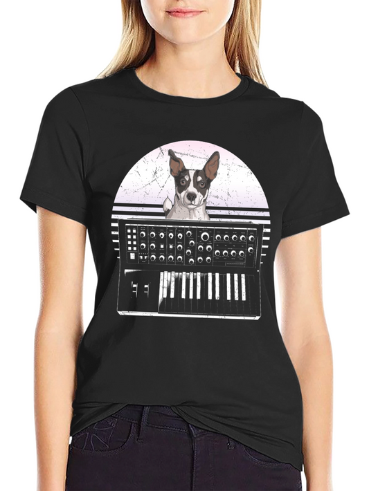 Dog Synthesizer Graphic Tee - Black