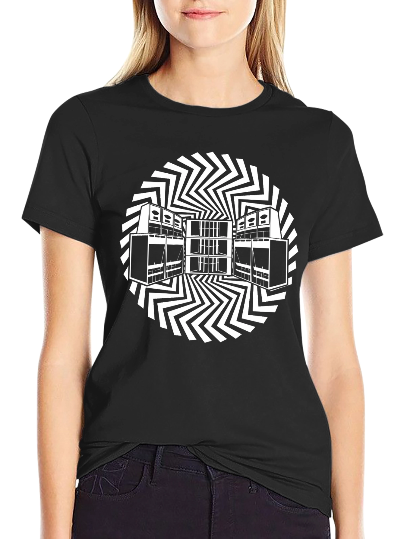 Sound System Illusion Black T-Shirt