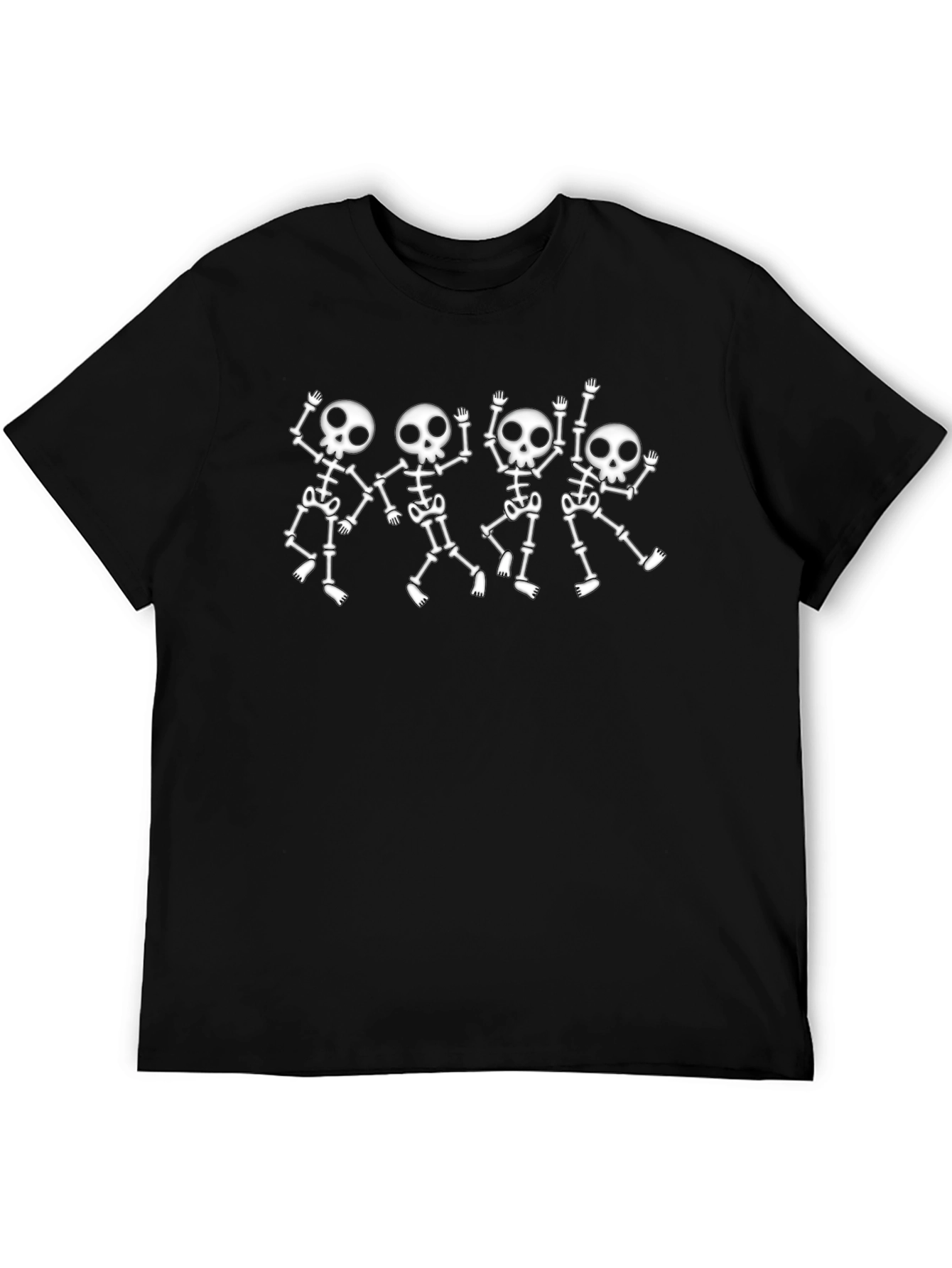Dancing Skeleton Crew Black Graphic Tee