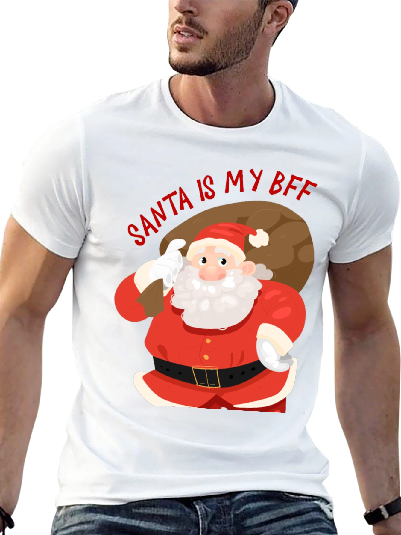 Santa Is My BFF Christmas T-Shirt