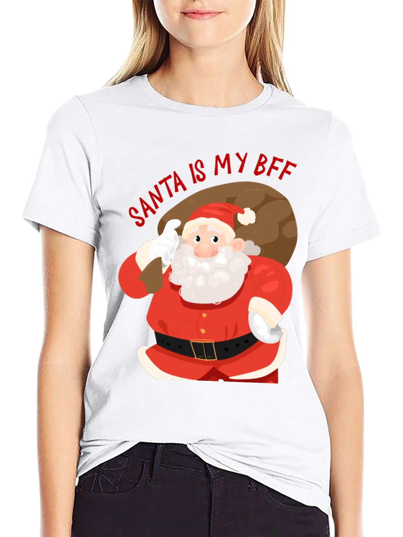 Santa Is My BFF Christmas T-Shirt