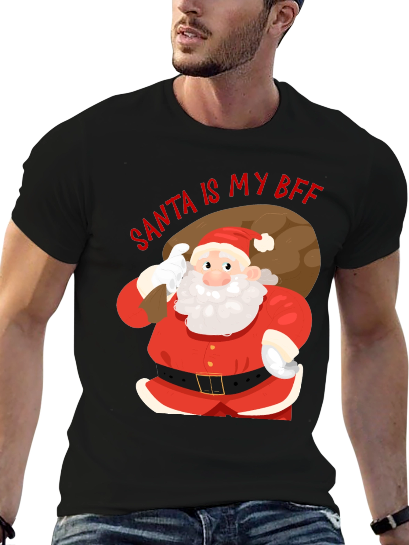 Santa Is My BFF Christmas T-Shirt