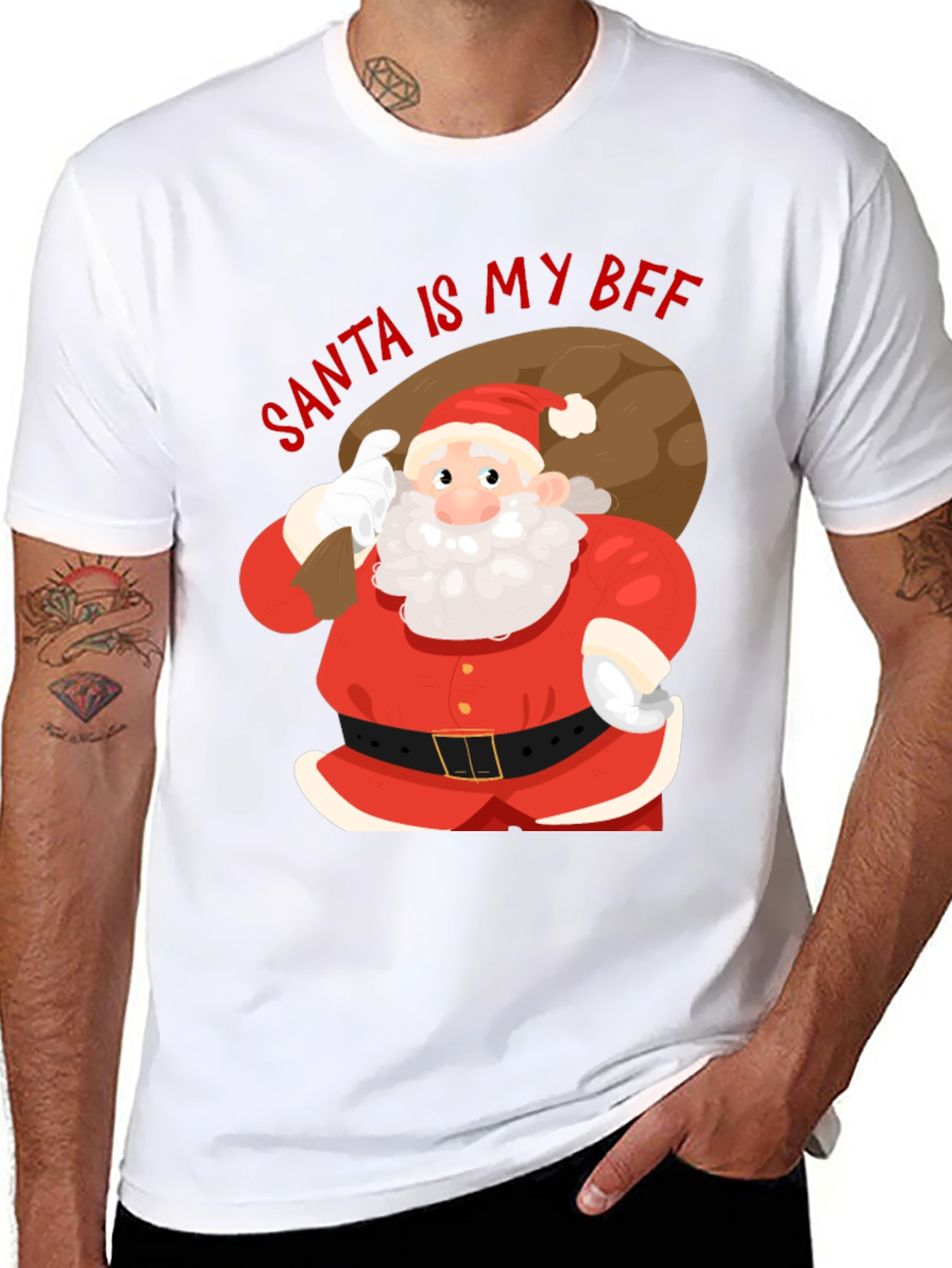 Santa Is My BFF Christmas T-Shirt