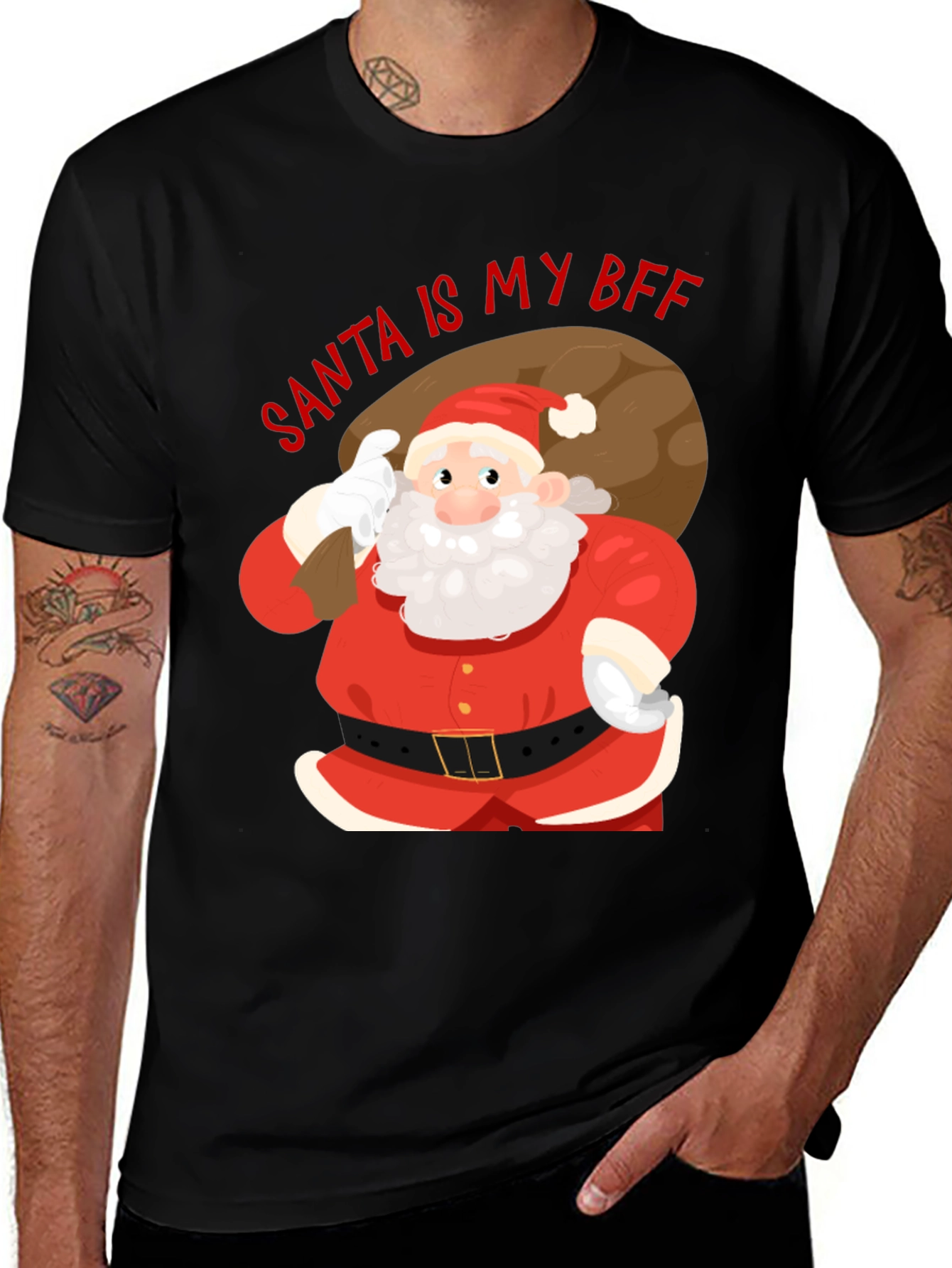 Santa Is My BFF Christmas T-Shirt