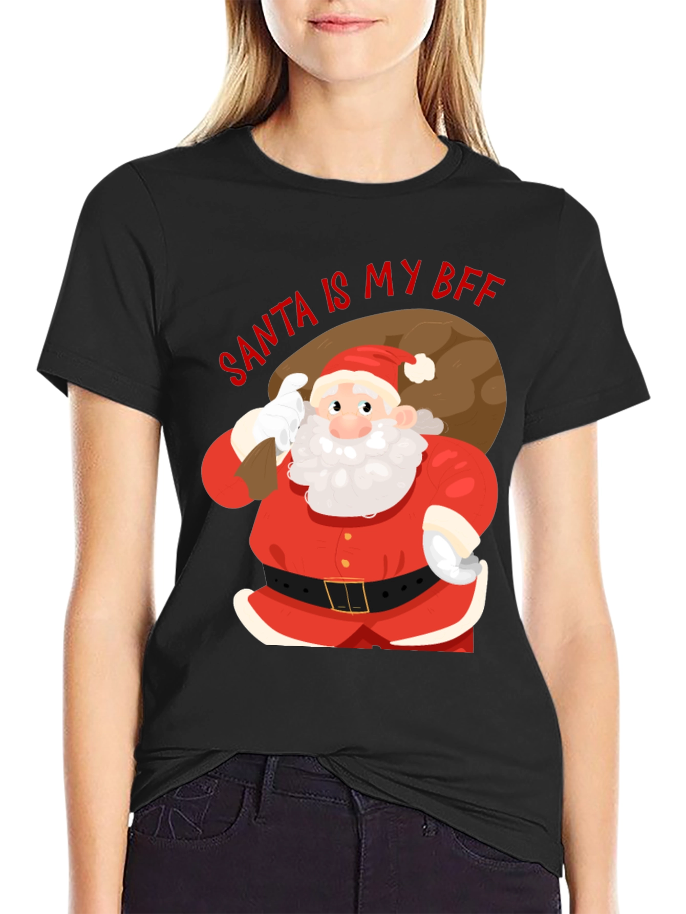 Santa Is My BFF Christmas T-Shirt