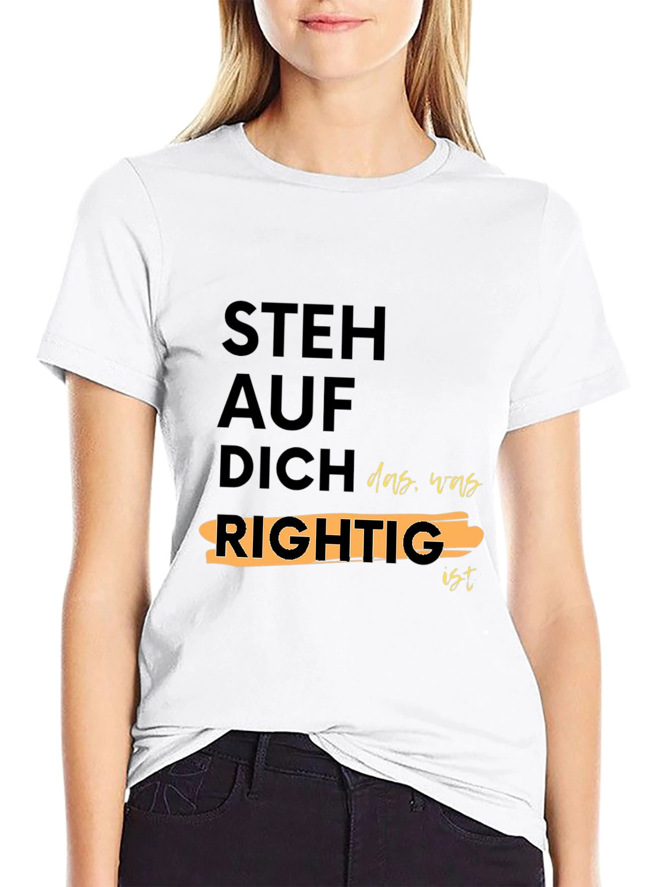 Steh Auf Dich Rightig Black Graphic T-Shirt