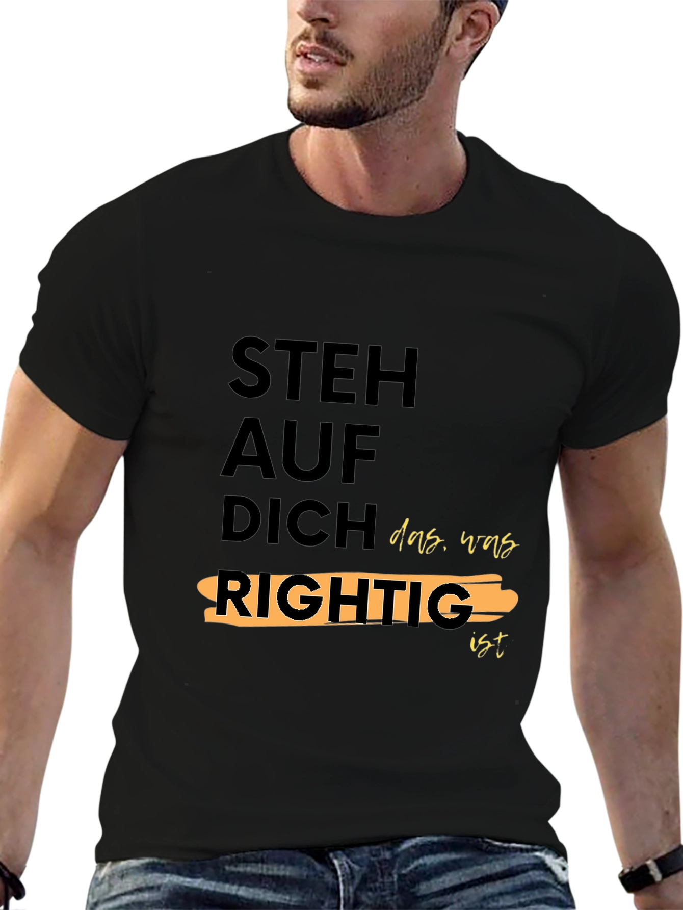 Steh Auf Dich Rightig Black Graphic T-Shirt