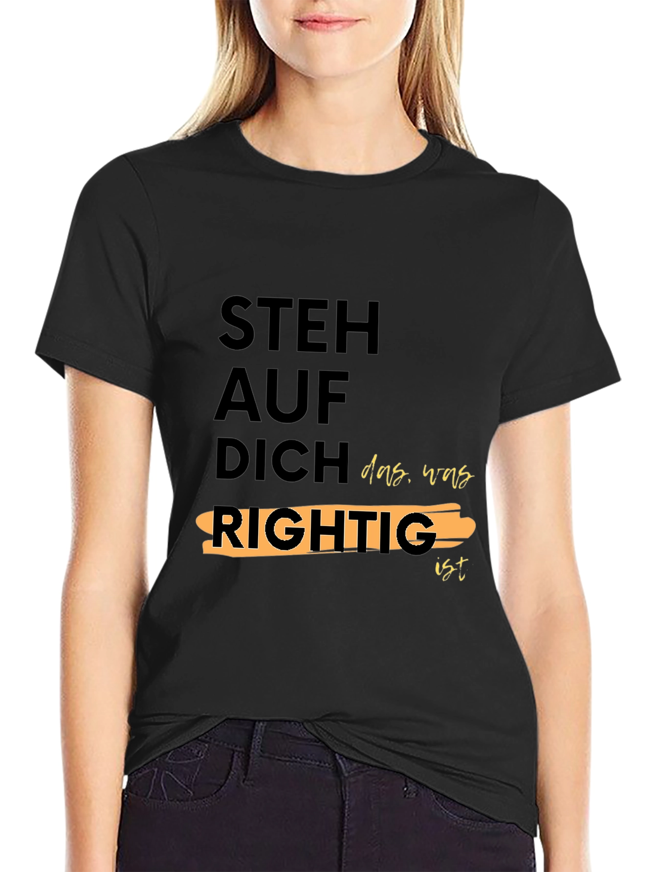 Steh Auf Dich Rightig Black Graphic T-Shirt