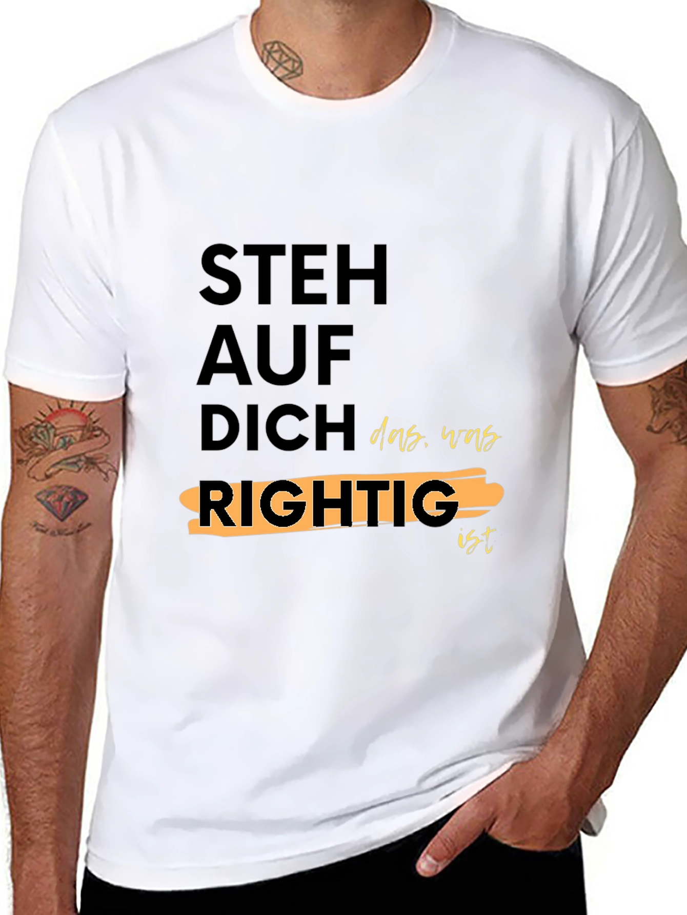 Steh Auf Dich Rightig Black Graphic T-Shirt