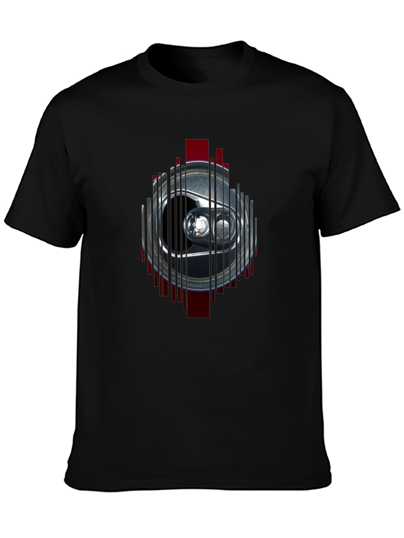 Mens Black T-Shirt with Can Graphic