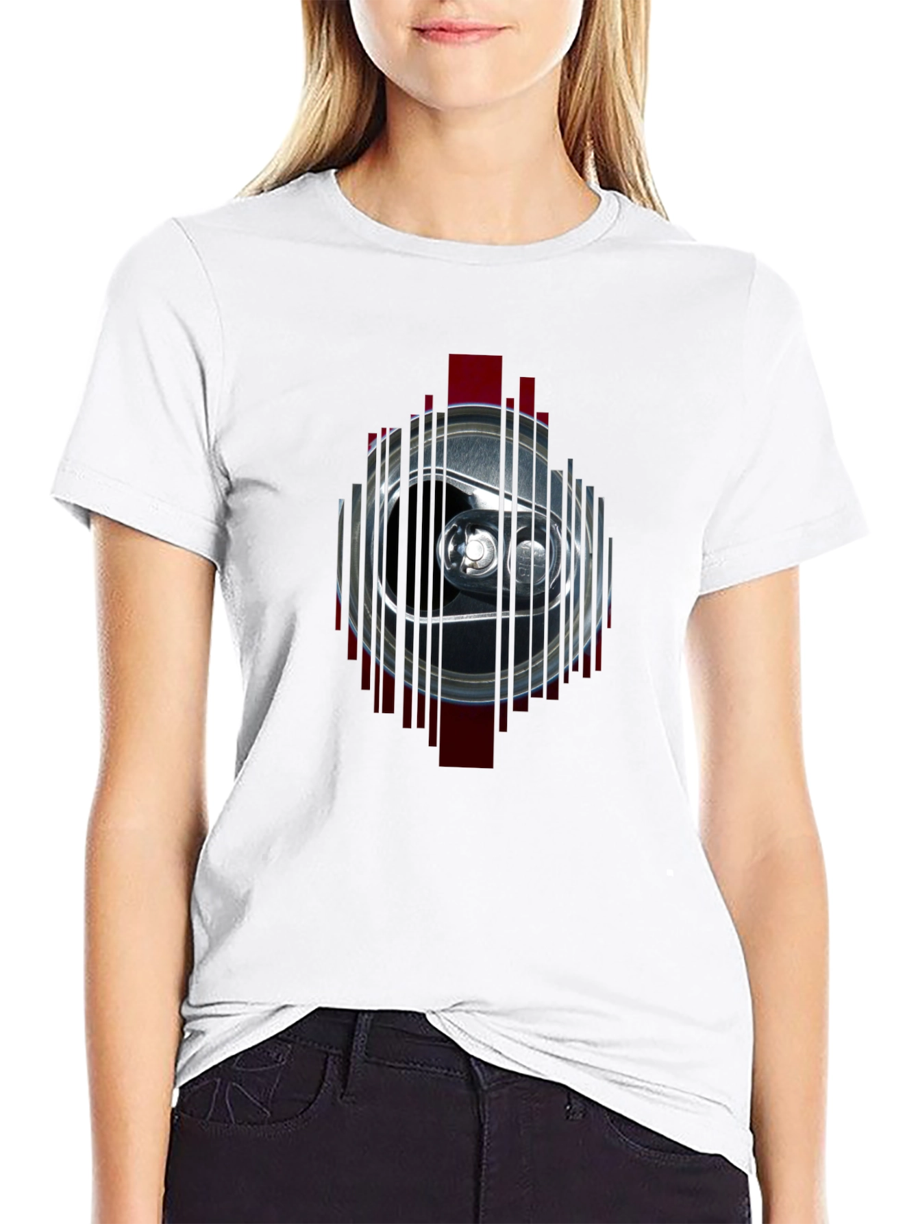 Mens Black T-Shirt with Can Graphic