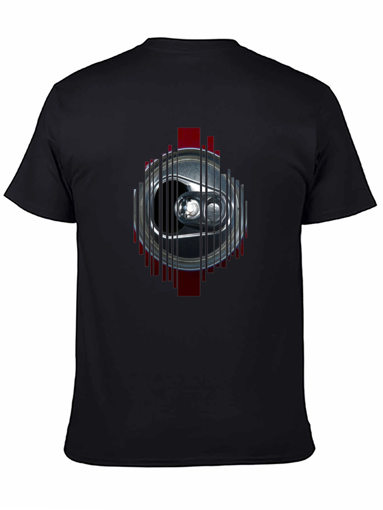 Mens Black T-Shirt with Can Graphic
