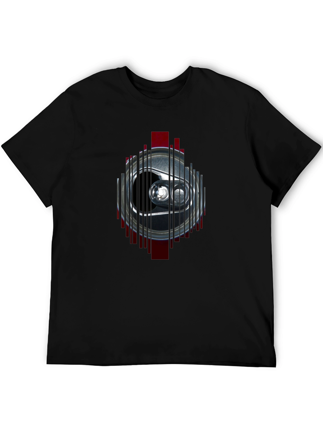 Mens Black T-Shirt with Can Graphic