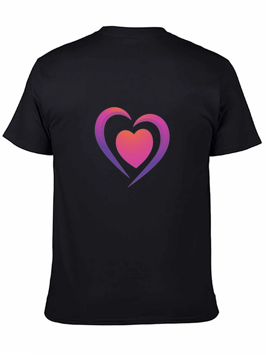 Heart Graphic Black T-Shirt - Stylish Casual Tee