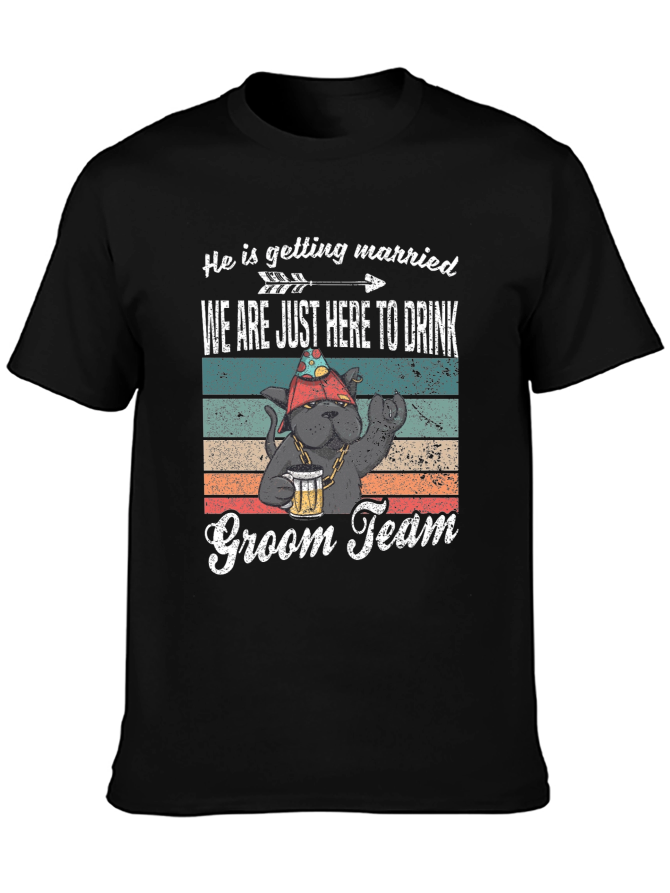 Groom Team Drinking Party Black T-Shirt