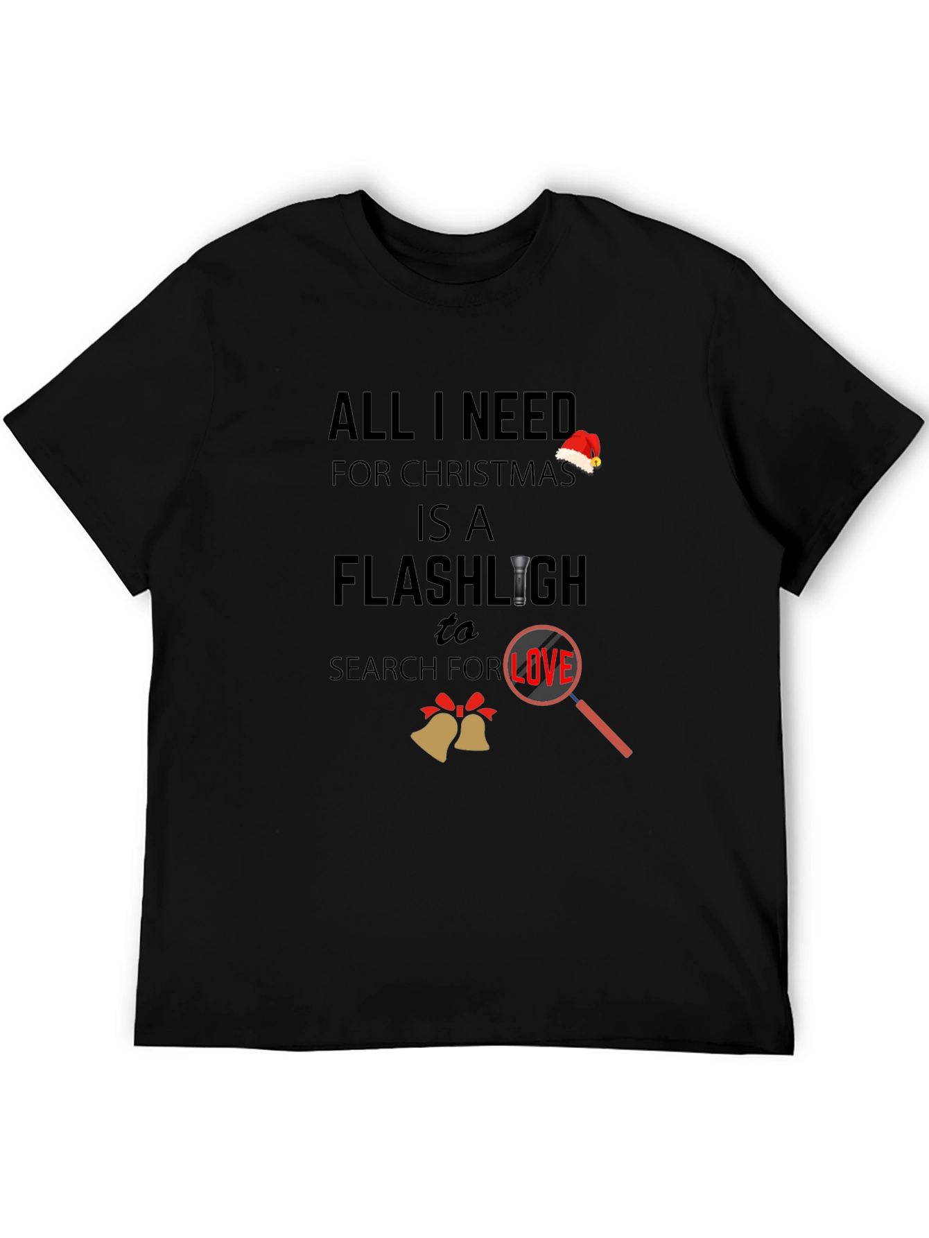 Funny Christmas Flashlight Love Search T-Shirt