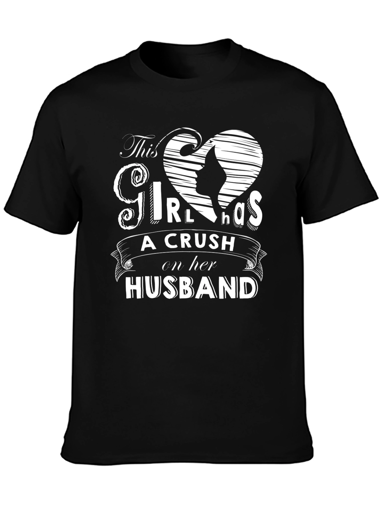 Wife Crush on Husband Graphic T-Shirt - Black