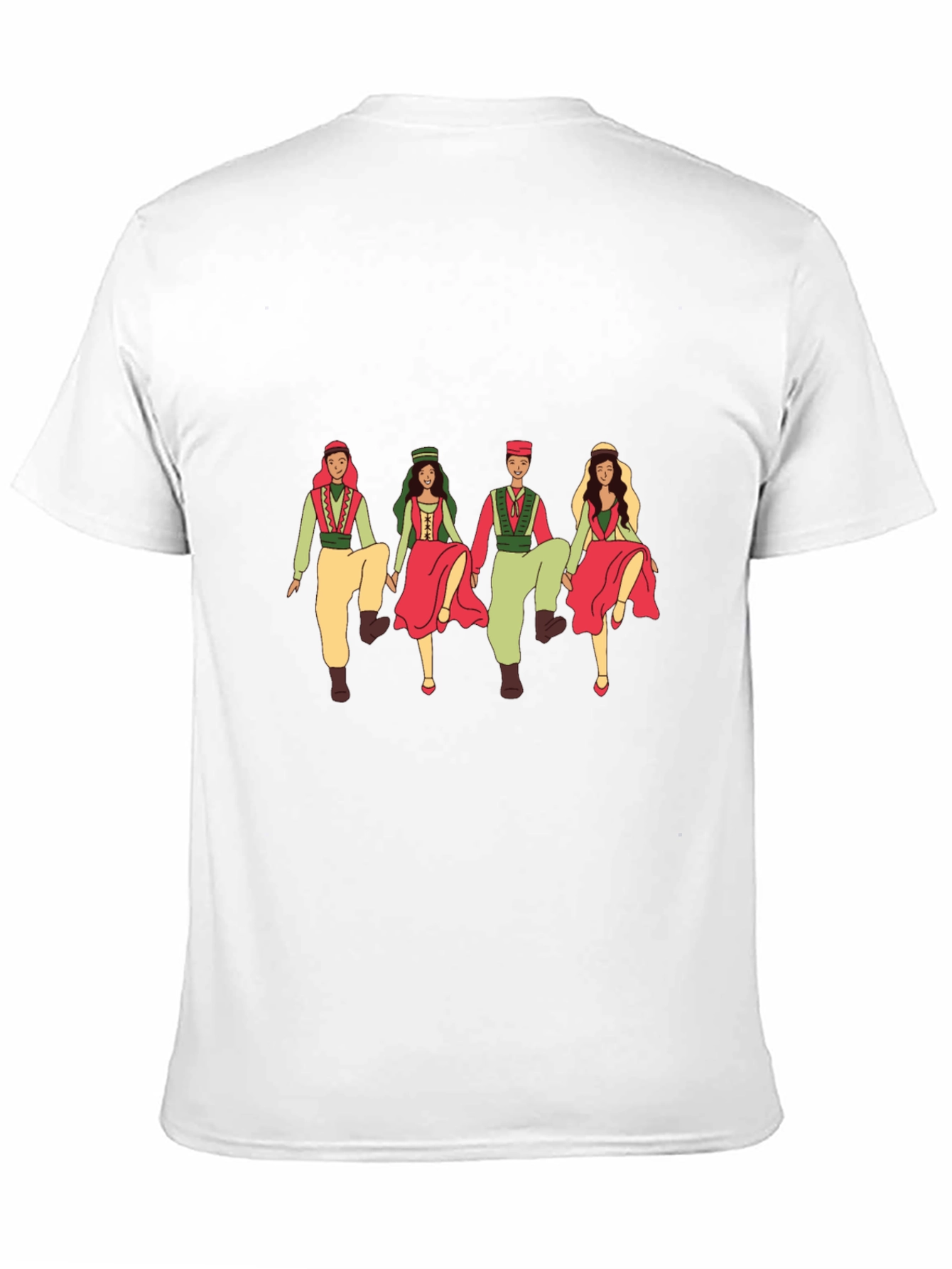 Folk Dance Graphic Tee - Black Crew Neck