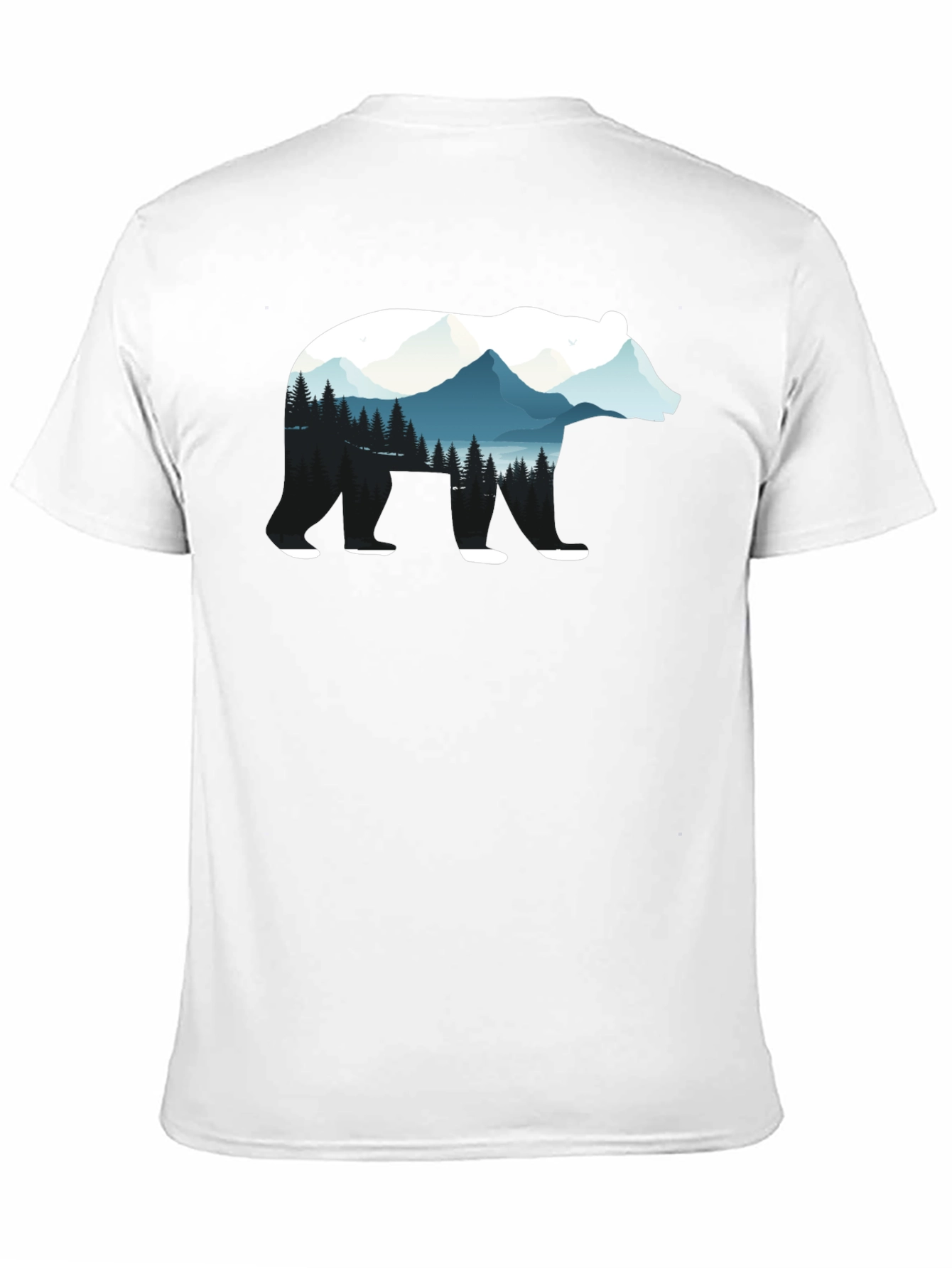 Bear Silhouette Nature Graphic Tee - Black