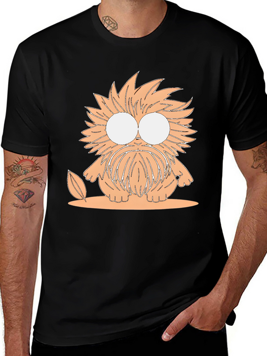 Cartoon Monster Graphic Tee - Unisex Black T-Shirt