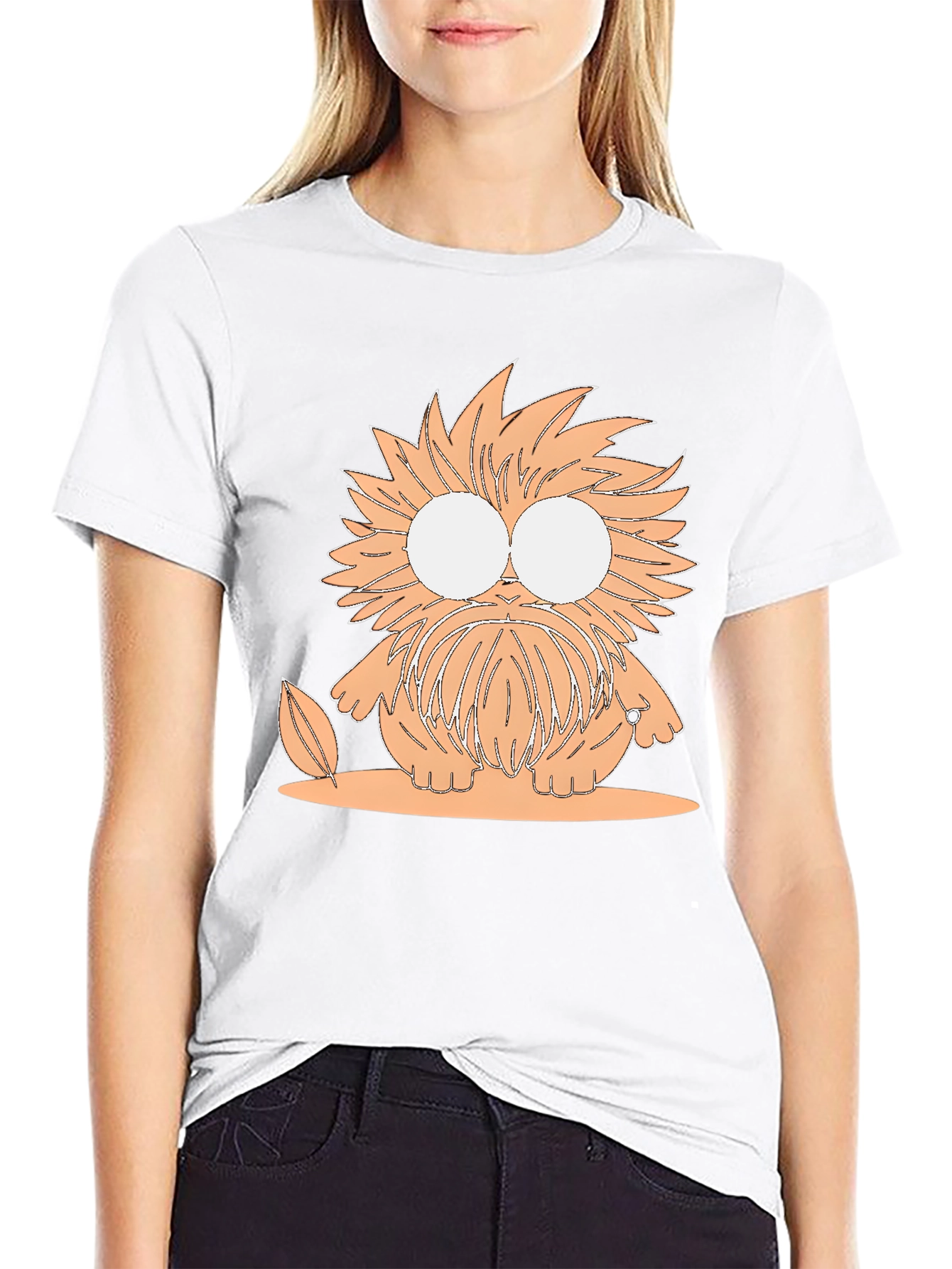 Cartoon Monster Graphic Tee - Unisex Black T-Shirt