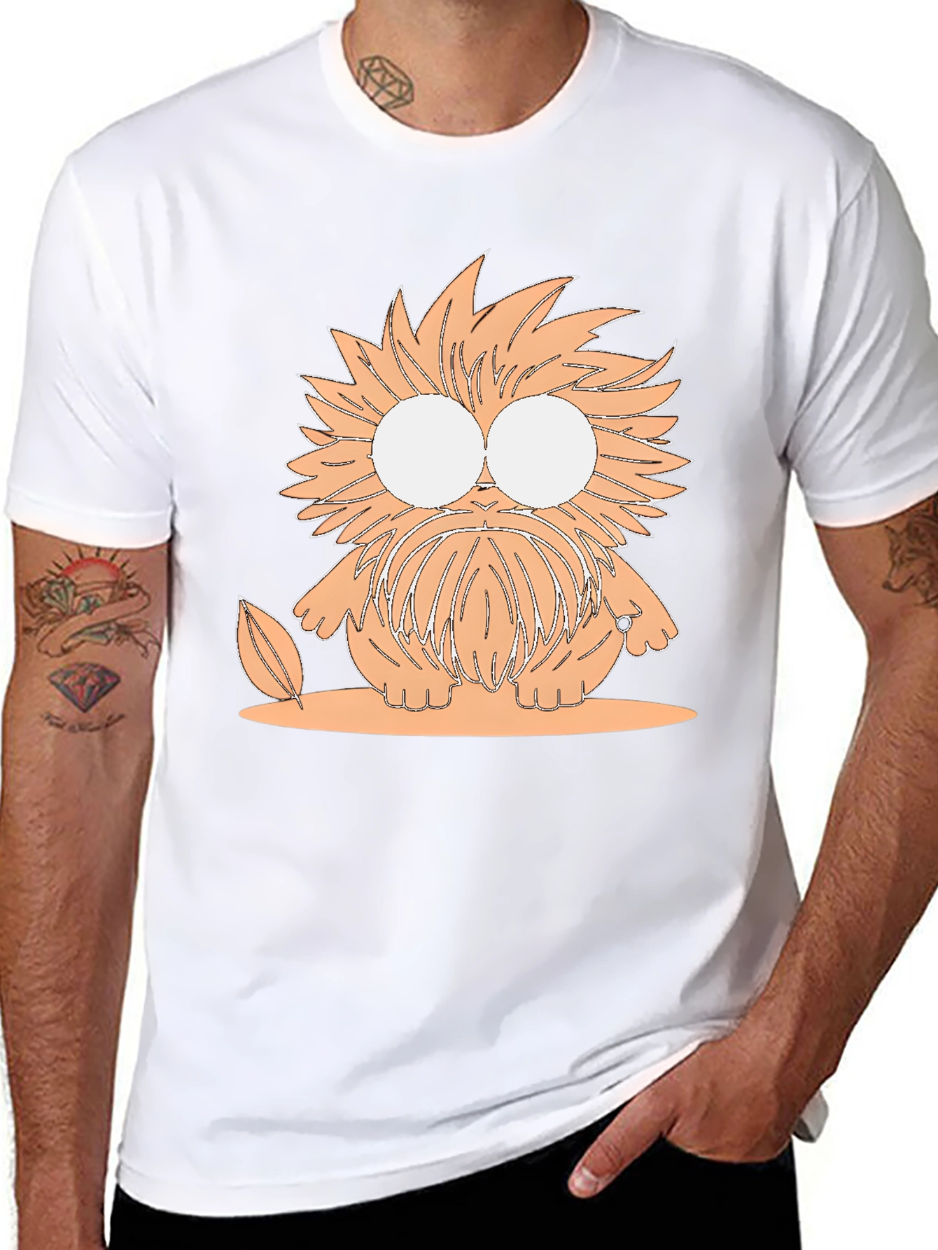 Cartoon Monster Graphic Tee - Unisex Black T-Shirt