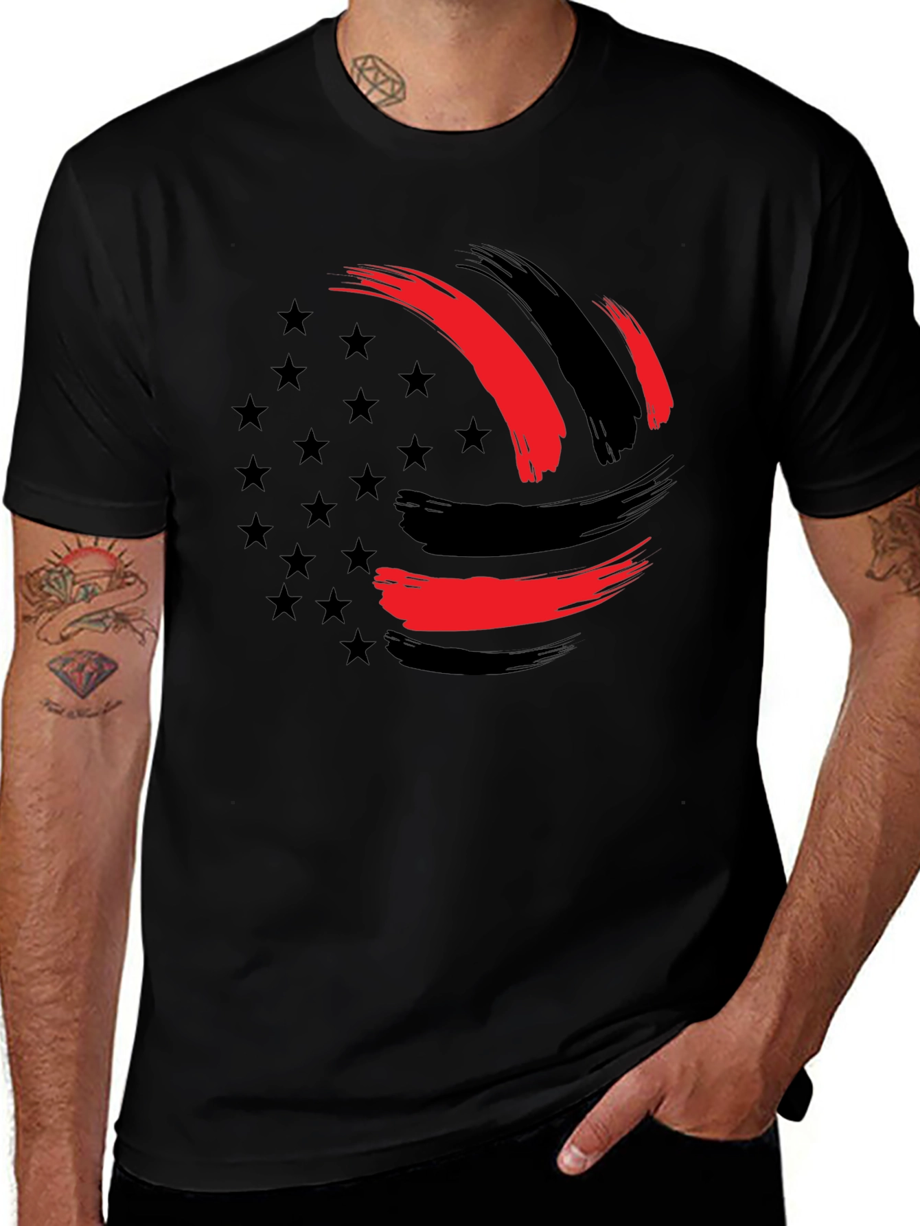 Patriotic Brush Stroke Graphic Tee