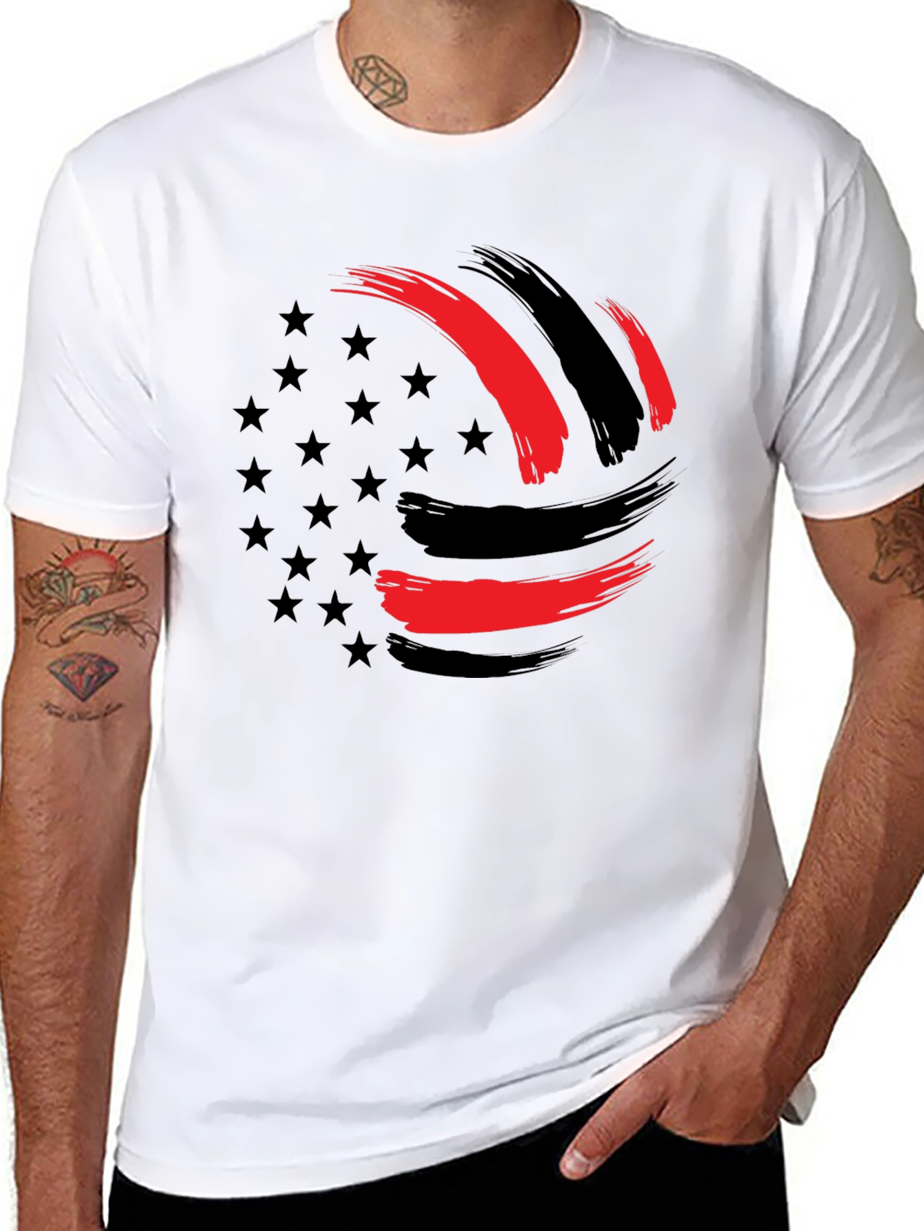 Patriotic Brush Stroke Graphic Tee
