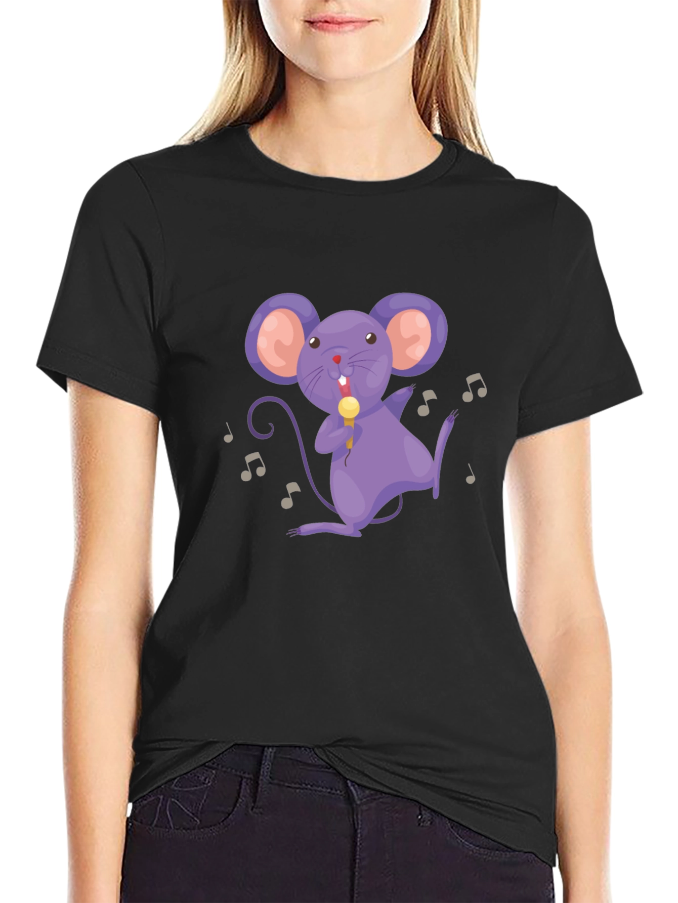 Musical Mouse Black T-Shirt