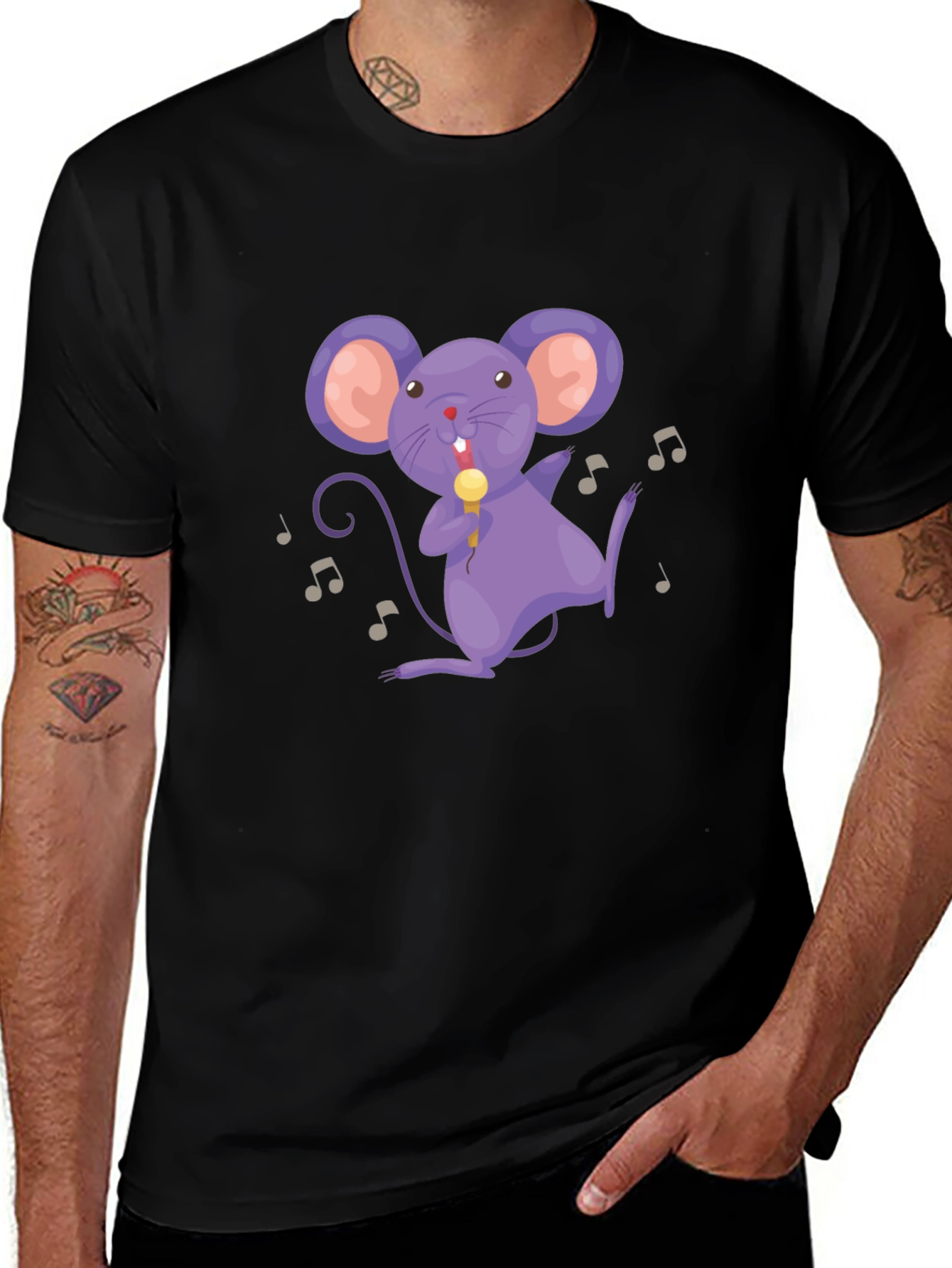 Musical Mouse Black T-Shirt