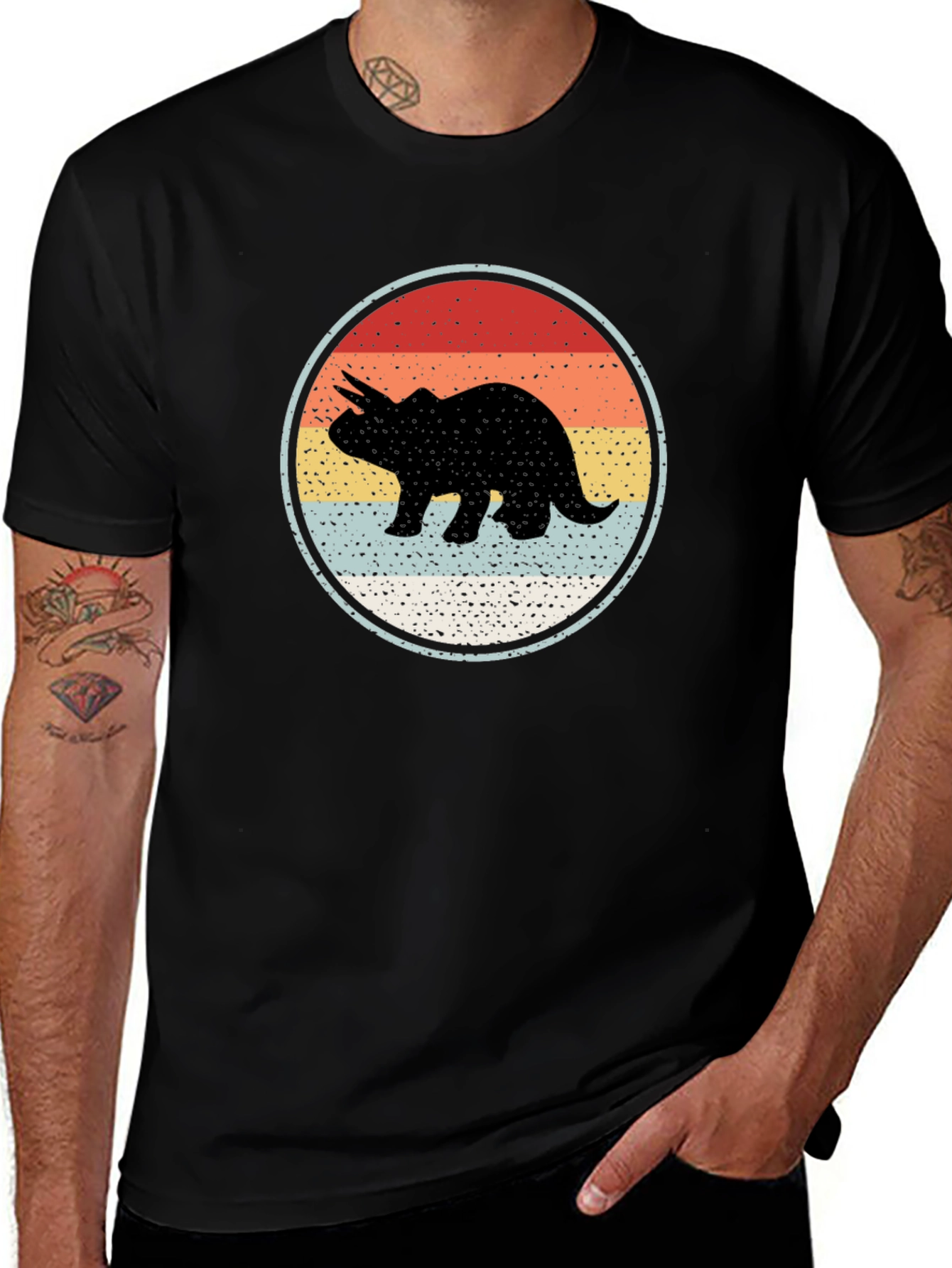 Retro Triceratops Graphic Tee