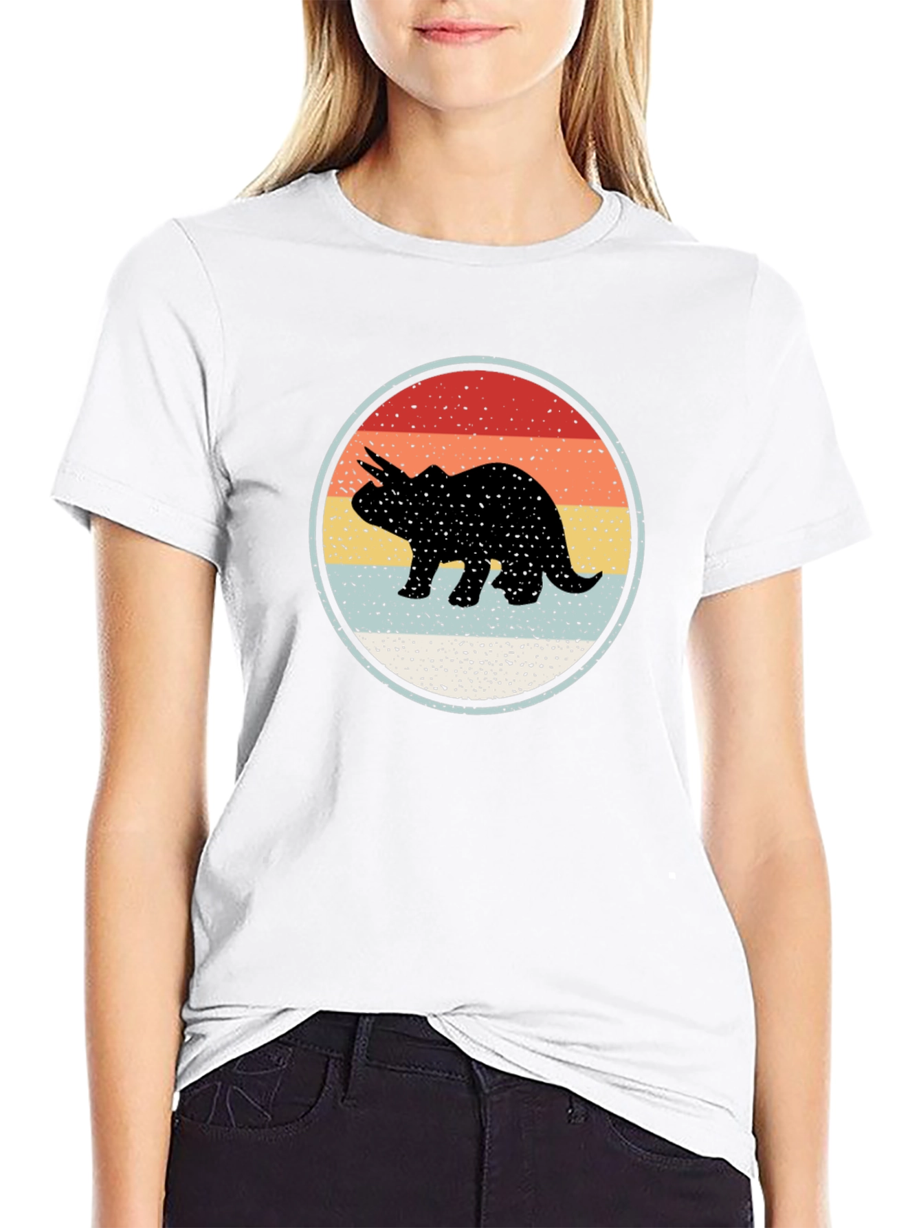 Retro Triceratops Graphic Tee