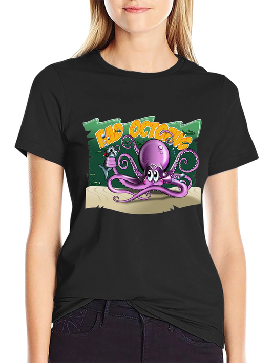 Bad Octopus Graphic T-Shirt - Black
