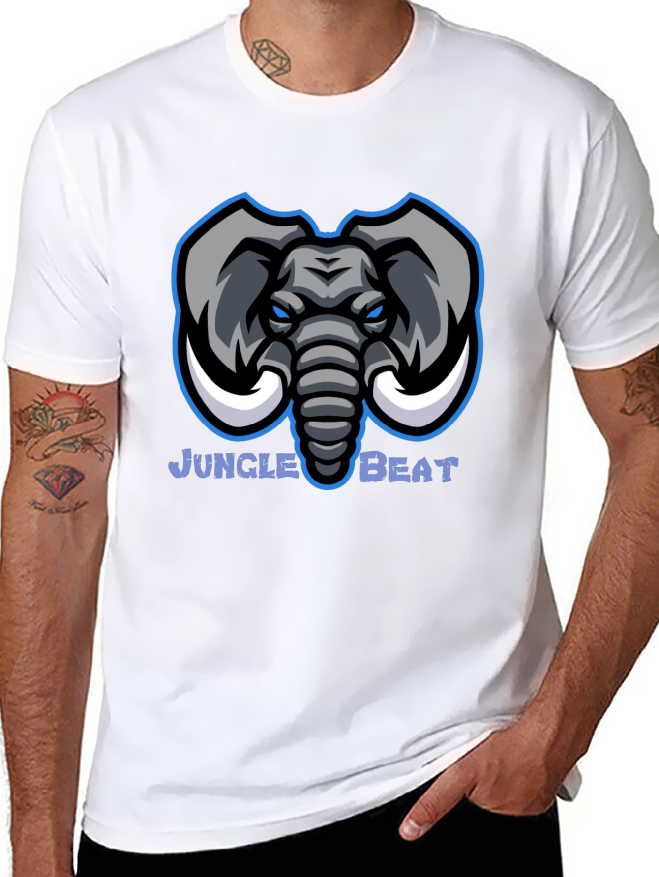 Jungle Beat Graphic T-Shirt - Elephant Design