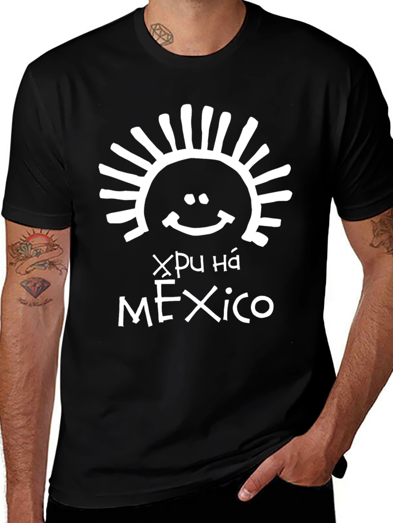 Mexico Sun T-Shirt - Black Graphic Tee