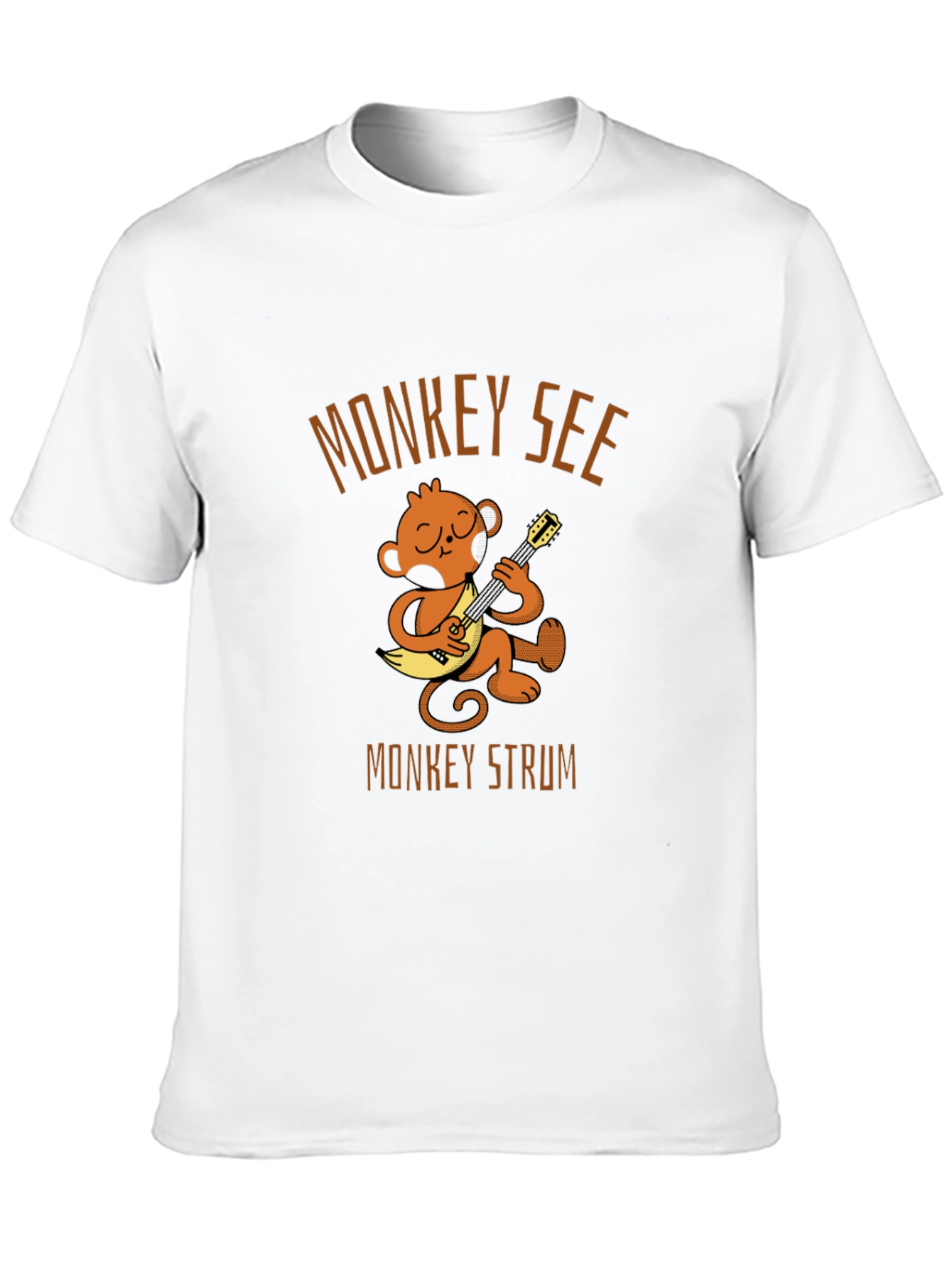 Monkey See Monkey Strum Black T-Shirt