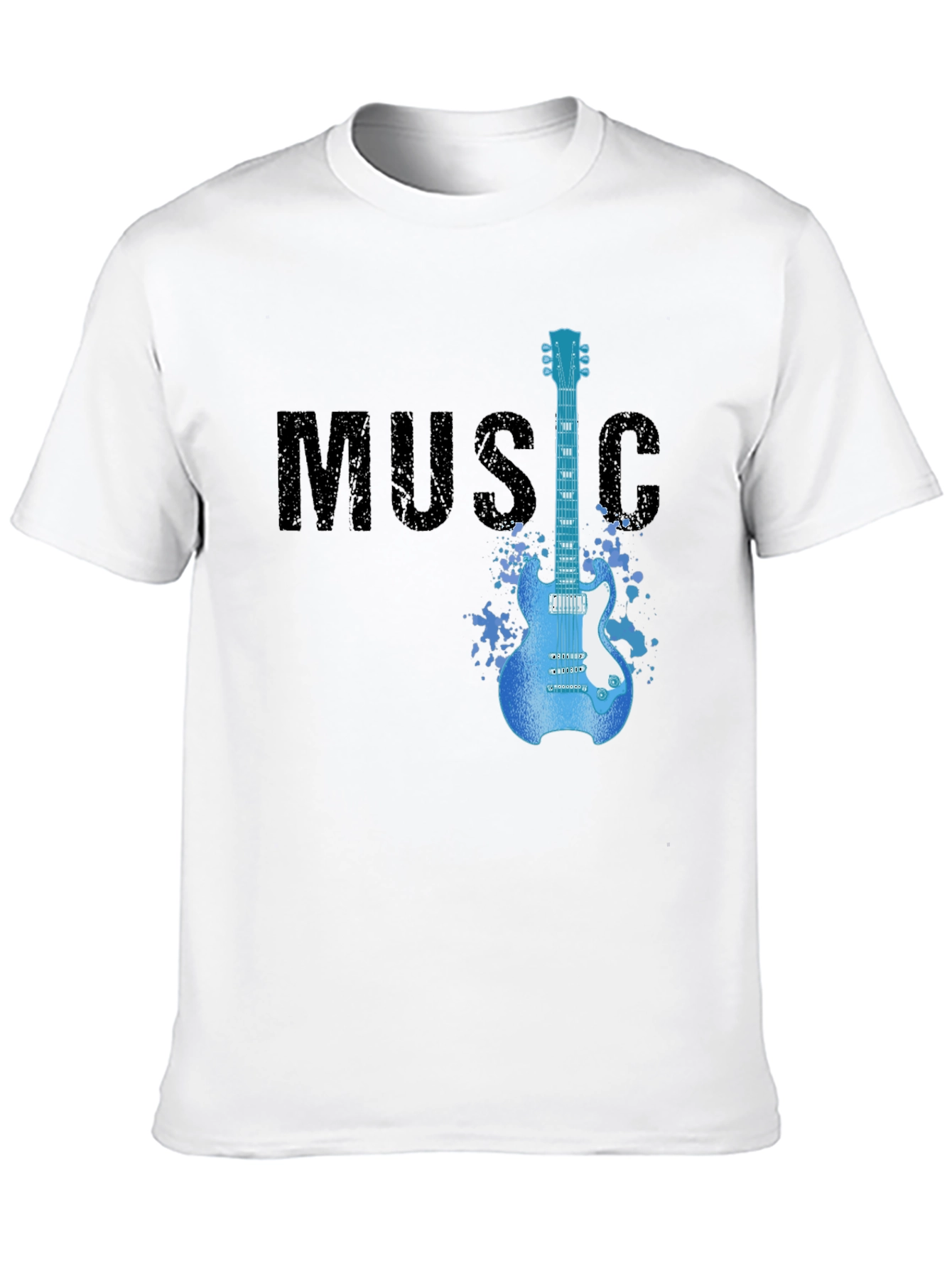 Music Guitar T-Shirt | Mens Black Graphic Tee