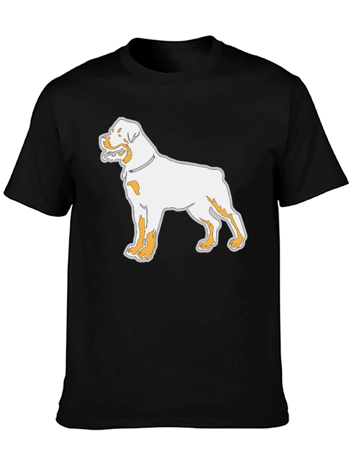 Rottweiler Dog Graphic Print Mens Black T-Shirt